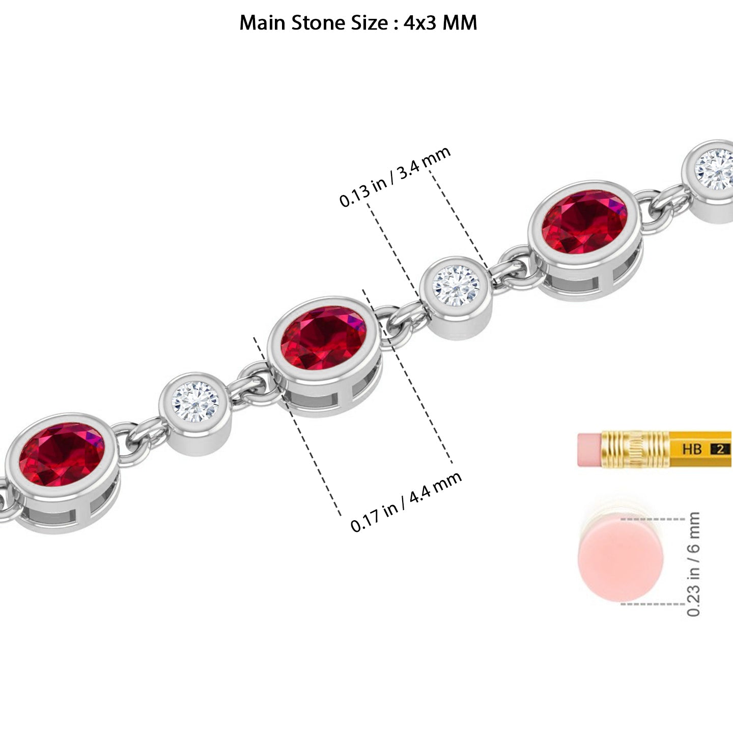 Bezel Set Tennis Bracelet | Sterling Silver Birthstone Bracelet | Adjustable Chain | 15 Gemstone Choices | Personalized Gemstone Bracelet