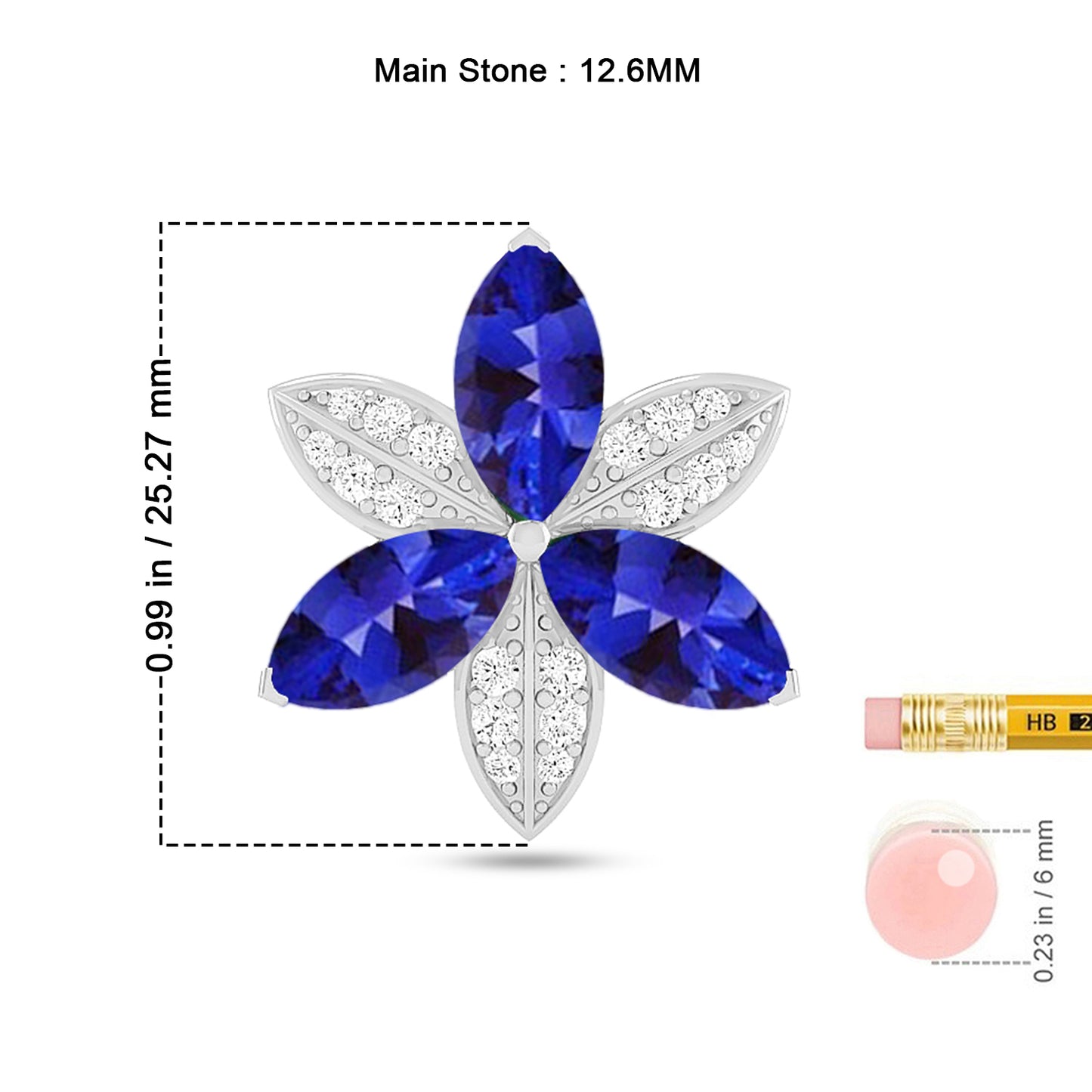 Floral Marquise Pendant | Starburst Pendant | Heart Knot Teardrop Pendant | Sterling Silver Birthstone Necklace | Diamond Accent | Adjustable Chain | 15 Gemstone Choices