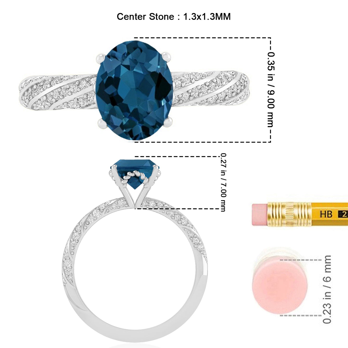 Halo Solitaire Ring | Sterling Silver Birthstone Ring | Genuine Gemstone & Diamond Studded Ring | Personalized Promise Ring | Gift for Her