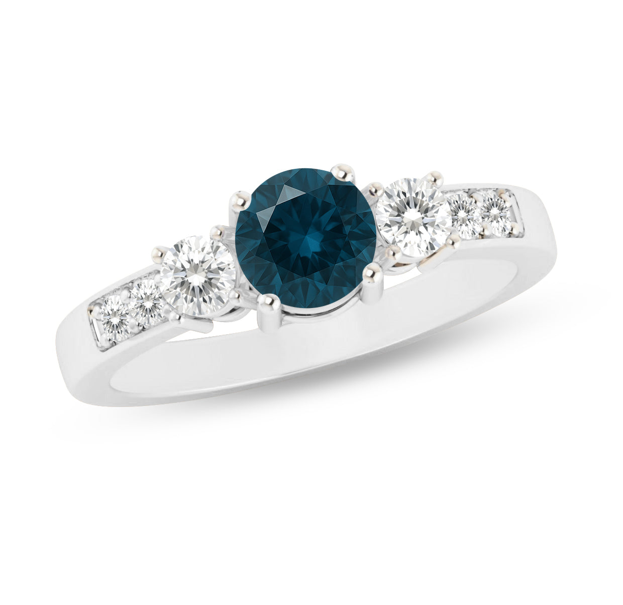 Sterling Silver Birthstone Ring | Genuine Gemstone & Diamond Studded Ring | Personalized Promise Ring | Gift for Her