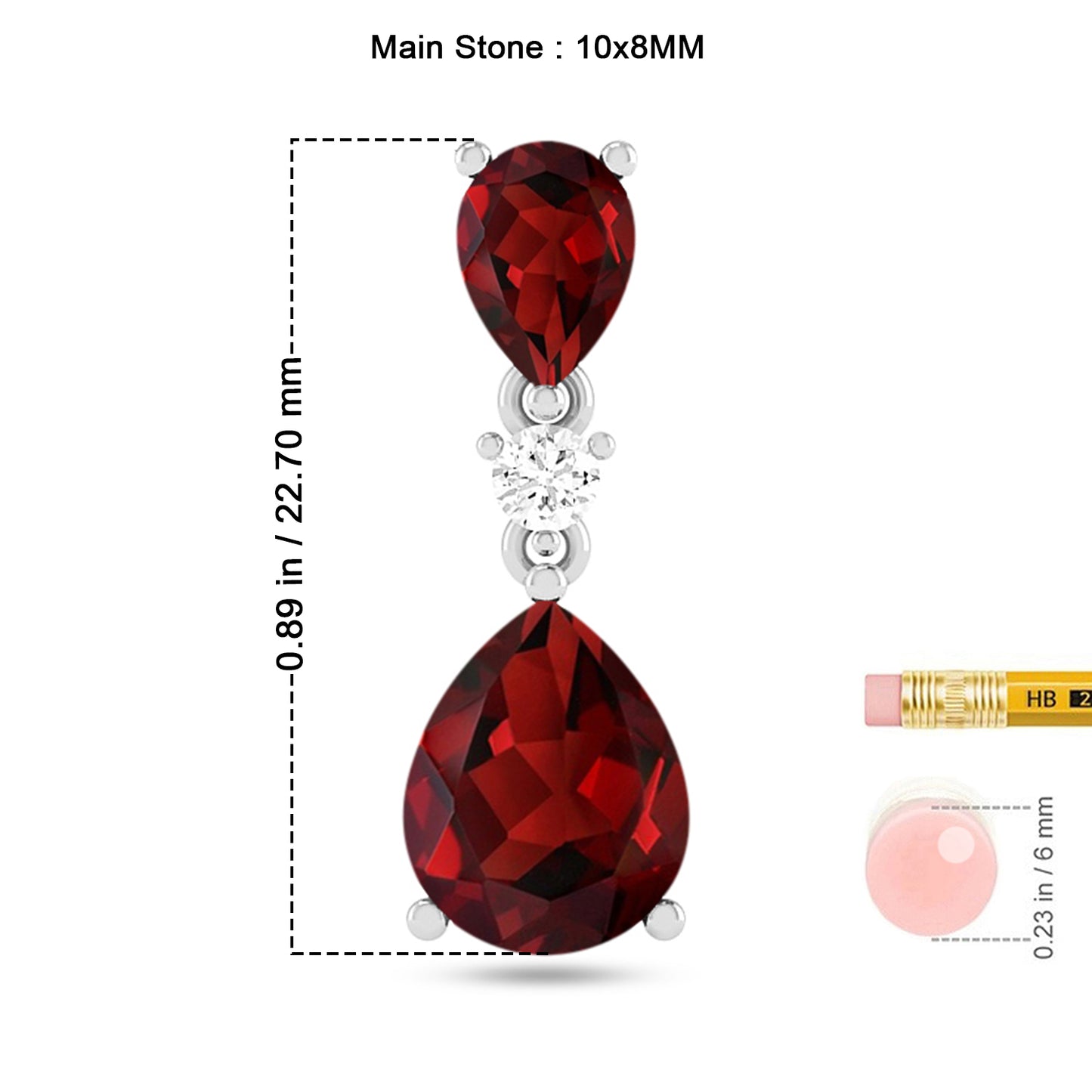 Double Pear Drop Pendant | Starburst Pendant | Heart Knot Teardrop Pendant | Sterling Silver Birthstone Necklace | Diamond Accent | Adjustable Chain | 15 Gemstone Choices