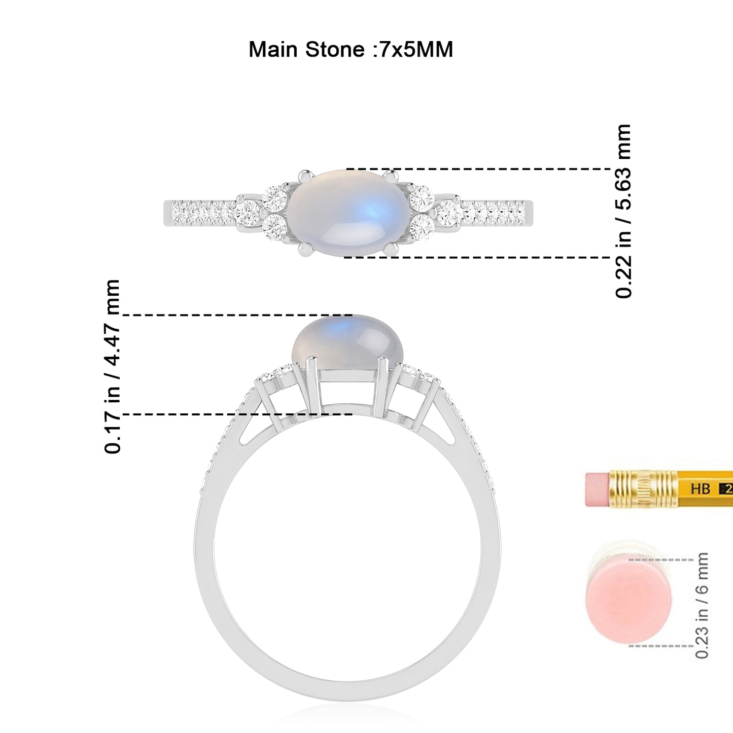 Bezel Set Three-Stone Ring | Sterling Silver Birthstone Ring | Genuine Gemstone & Diamond Studded Ring | Personalized Promise Ring | Gift for Her