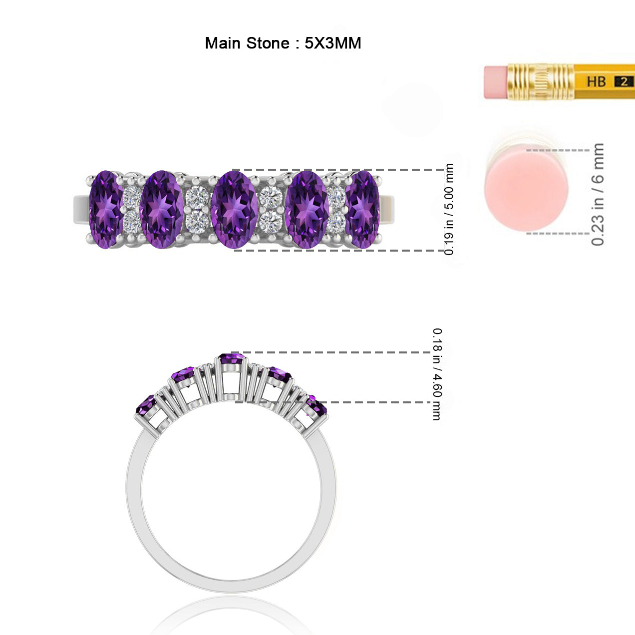 Sterling Silver Birthstone Ring | Genuine Gemstone & Diamond Studded Ring | Personalized Promise Ring | Gift for Her