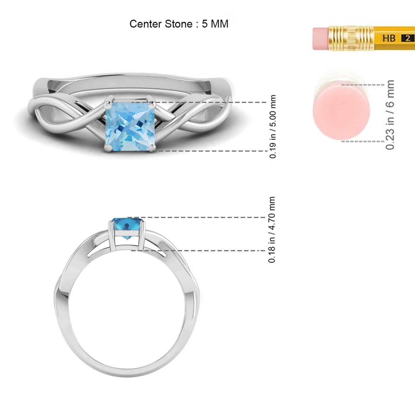 Celtic Knot Inspired Ring | Sterling Silver Birthstone Ring | Genuine Gemstone Studded Ring | Personalized Promise Ring | Gift for Her