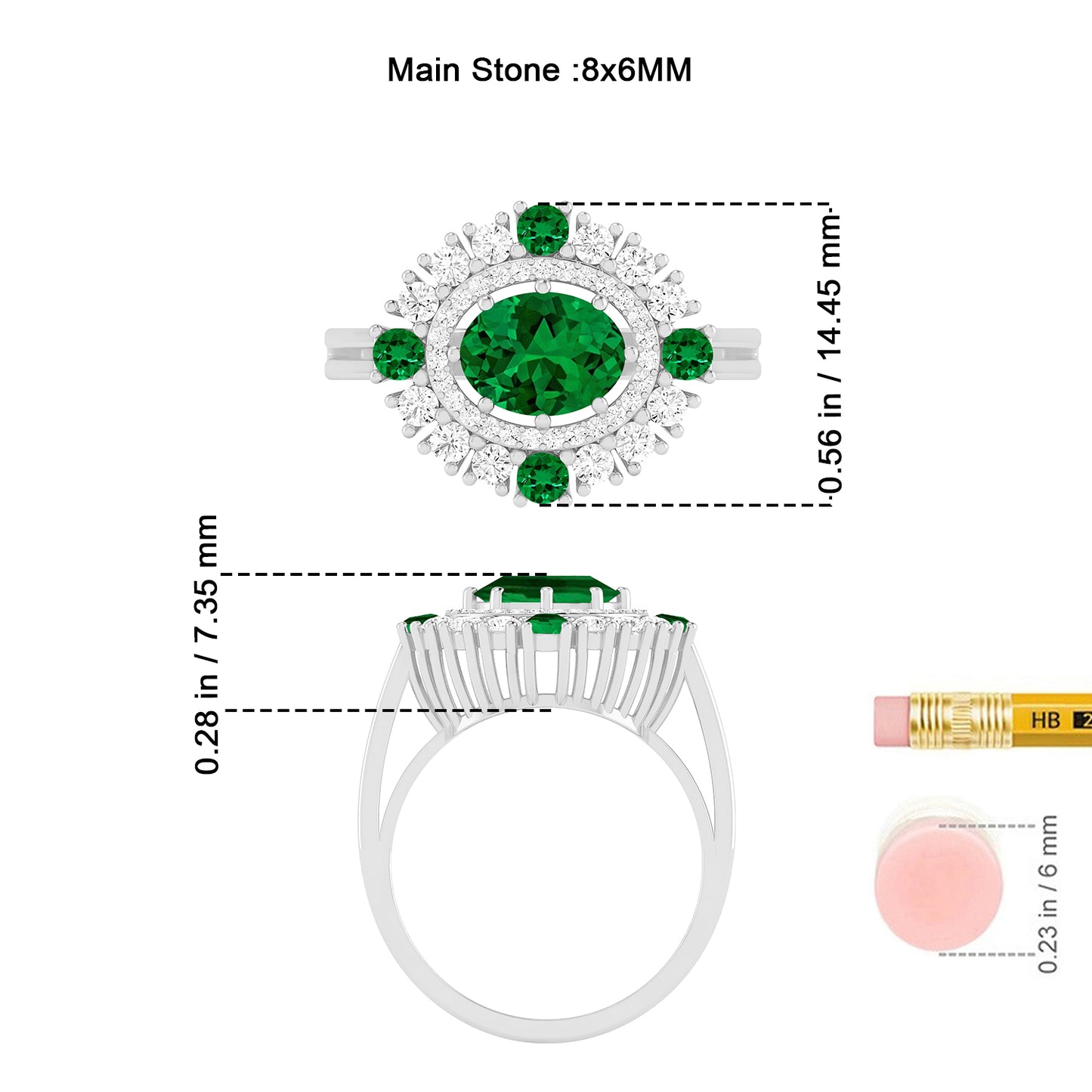 Double Halo Cluster Ring | Sterling Silver Birthstone Ring | Genuine Gemstone Studded Ring | Personalized Promise Ring | Gift for Her