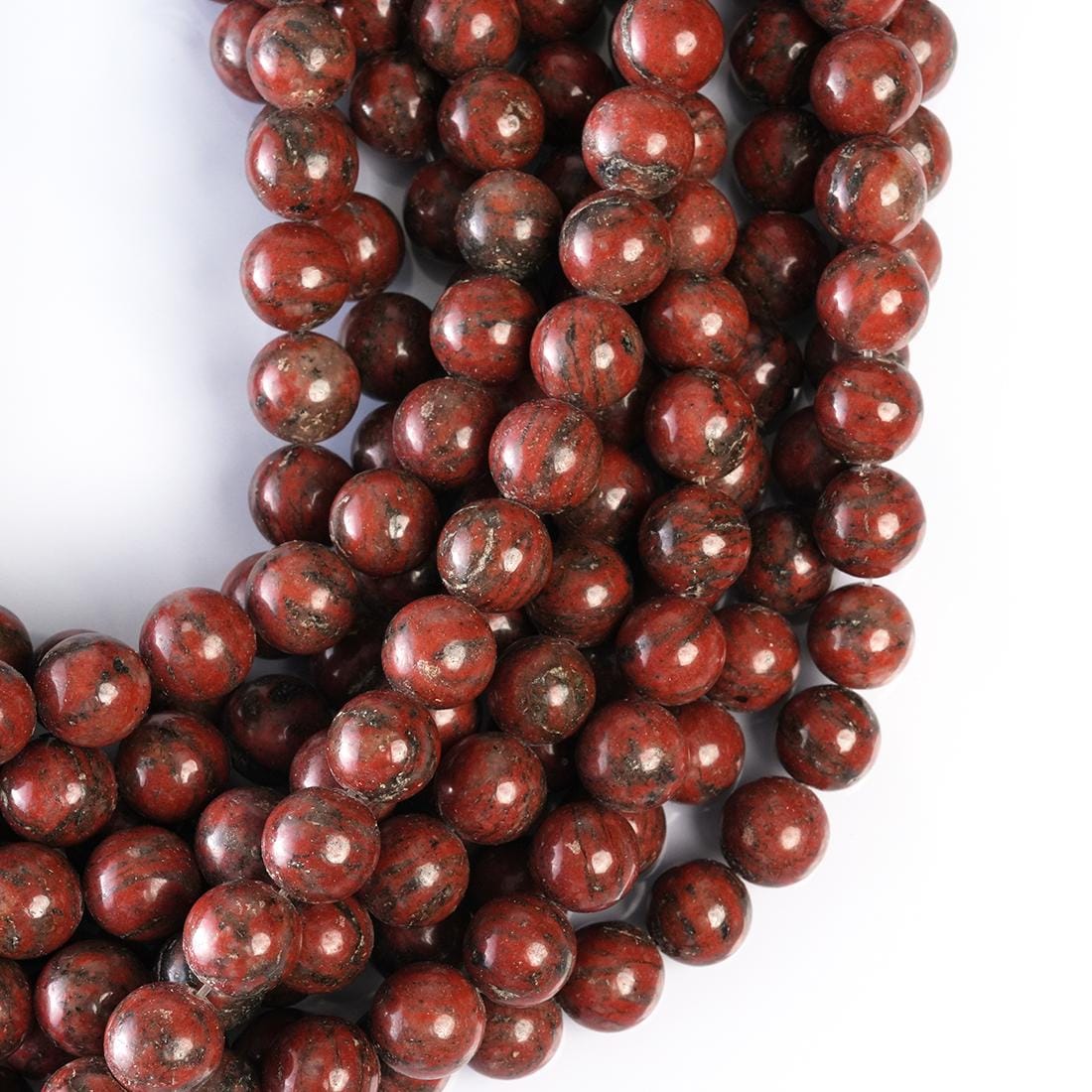 Natural Dark Red Jasper Gemstone Round Smooth Beads String 15.5 Inches Long 4/6/8/10 MM for Jewelry Making and Crafting - AS & JG