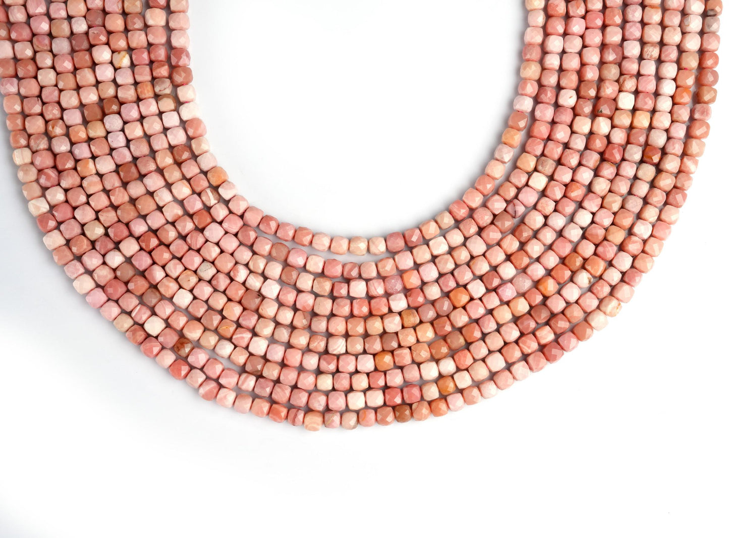 Natural Rhodonite Gemstone Cube/Box Micro Faceted Beads String 15.5 Inches Long 2/3/4/6 MM for Jewelry Making and Crafting - AS & JG