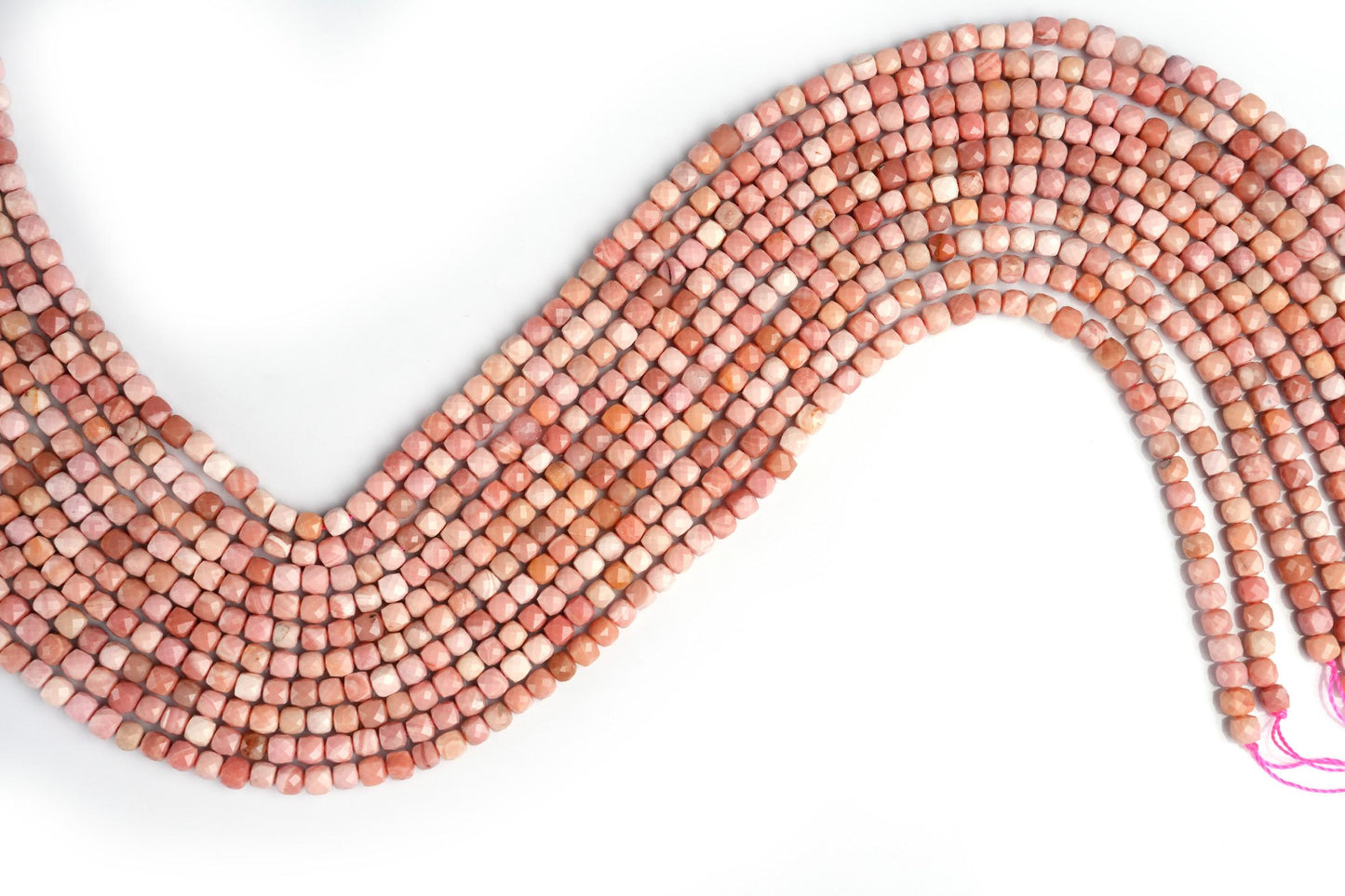 Natural Rhodonite Gemstone Cube/Box Micro Faceted Beads String 15.5 Inches Long 2/3/4/6 MM for Jewelry Making and Crafting - AS & JG