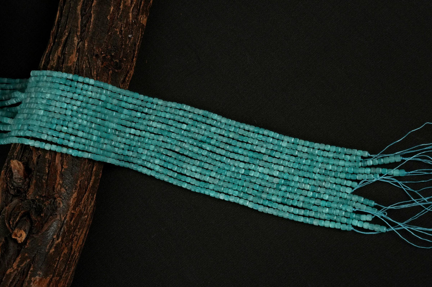 Natural Amazonite Gemstone Cube/Box Micro Faceted Beads String 15.5 Inches Long 2/3/4/6 MM for Jewelry Making and Crafting - AS & JG