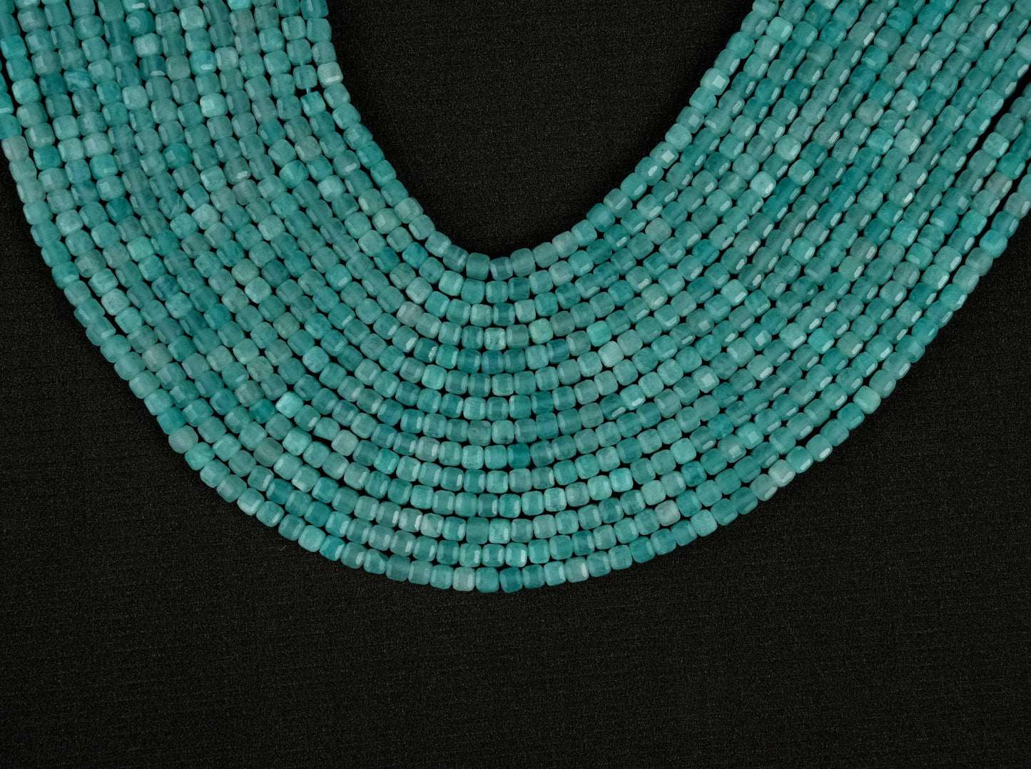 Natural Amazonite Gemstone Cube/Box Micro Faceted Beads String 15.5 Inches Long 2/3/4/6 MM for Jewelry Making and Crafting - AS & JG