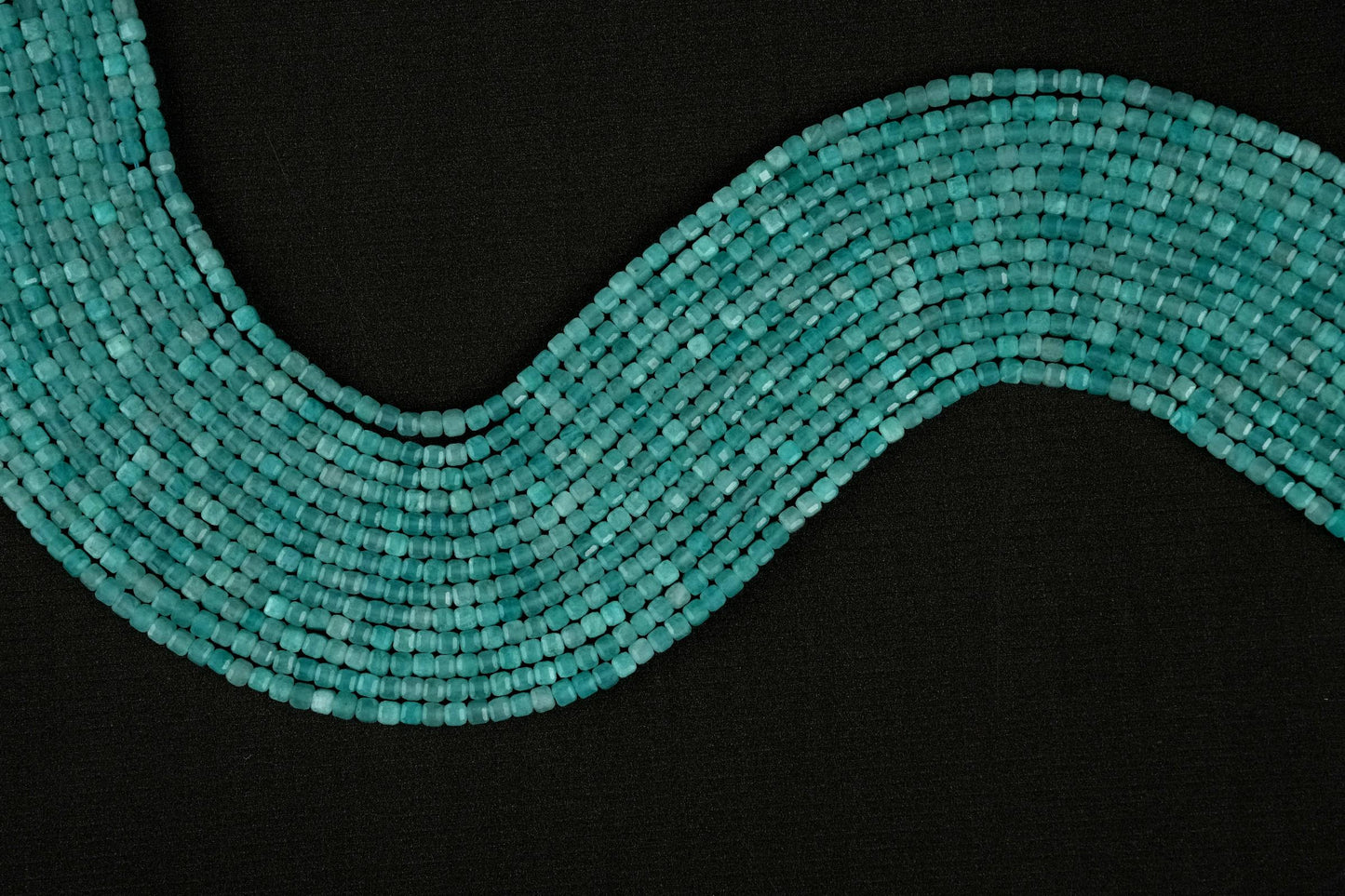 Natural Amazonite Gemstone Cube/Box Micro Faceted Beads String 15.5 Inches Long 2/3/4/6 MM for Jewelry Making and Crafting - AS & JG