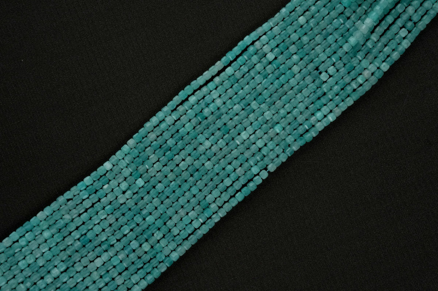 Natural Amazonite Gemstone Cube/Box Micro Faceted Beads String 15.5 Inches Long 2/3/4/6 MM for Jewelry Making and Crafting - AS & JG