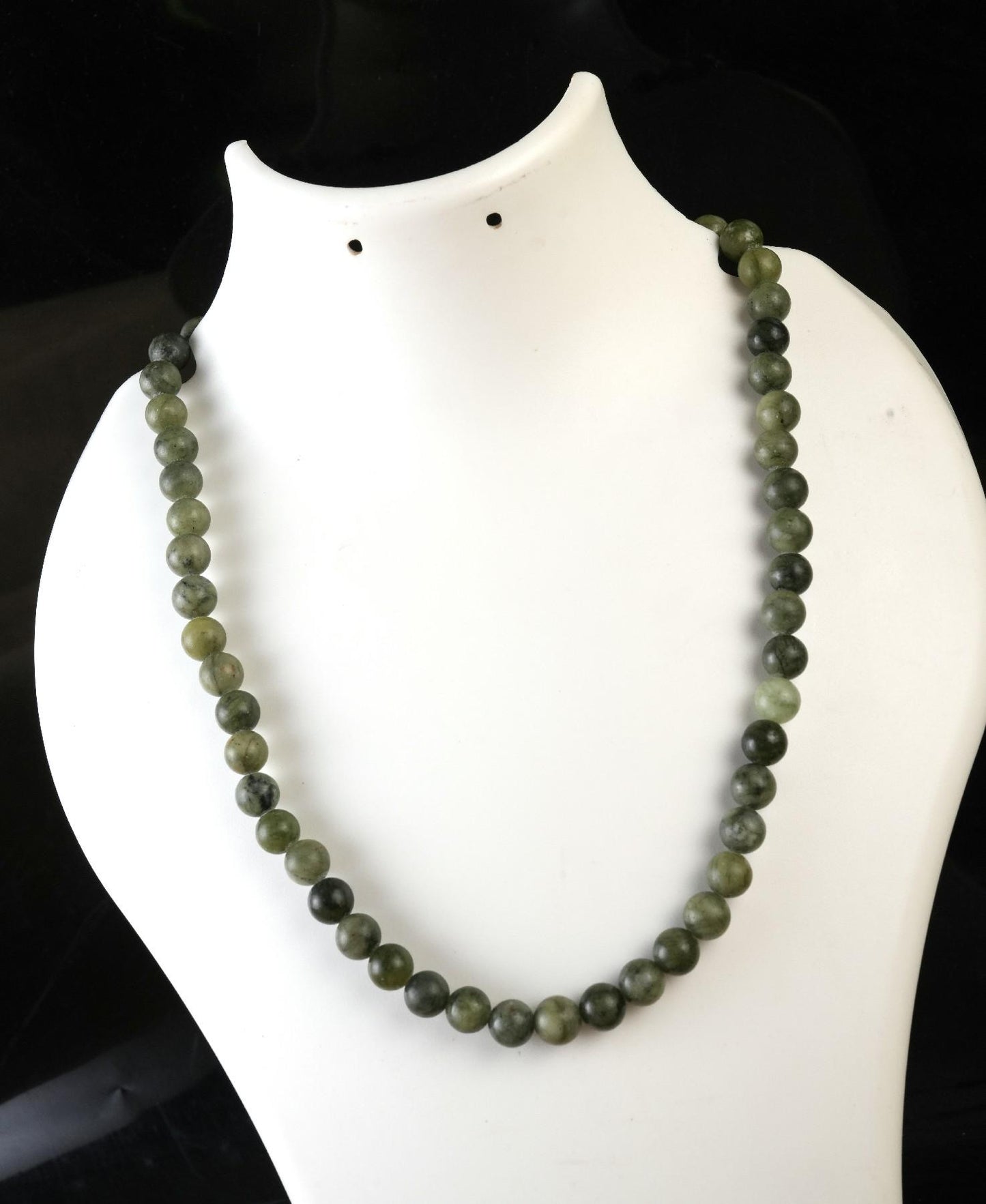 Genuine Canadian Jade Beads Necklace / Handcrafted Adjustable Mala Necklace / 8 MM Round Smooth Beaded Necklace Jewelry For Her - AS & JG