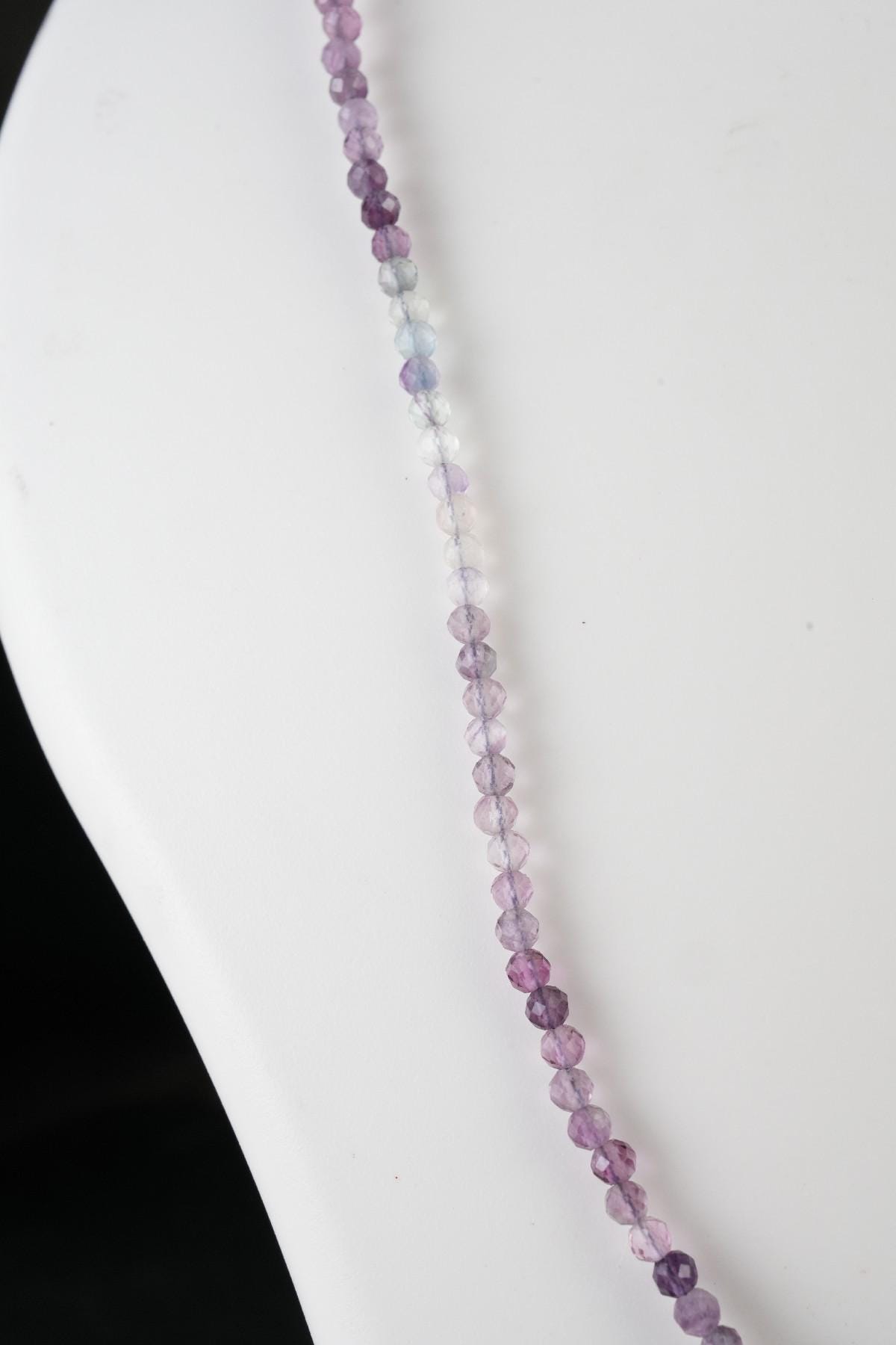 Genuine Fluorite Shaded Beads Necklace / Handcrafted Adjustable Mala Necklace / 3 MM Round Micro Faceted Beaded Necklace Jewelry - AS & JG