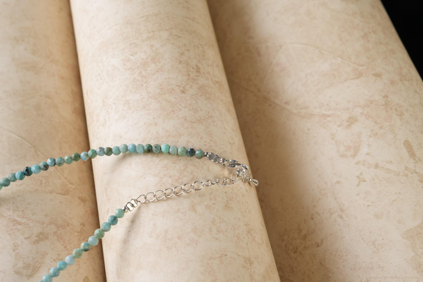 Genuine Blue Opal Beads Necklace / Handcrafted Adjustable Mala Necklace / 3 MM Round Micro Faceted Beaded Necklace Jewelry - AS & JG