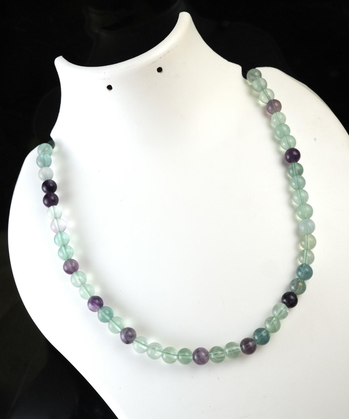 Genuine Multi Fluorite Beads Necklace / Handcrafted Adjustable Mala Necklace / 8 MM Round Smooth Beaded Necklace Jewelry For Her - AS & JG