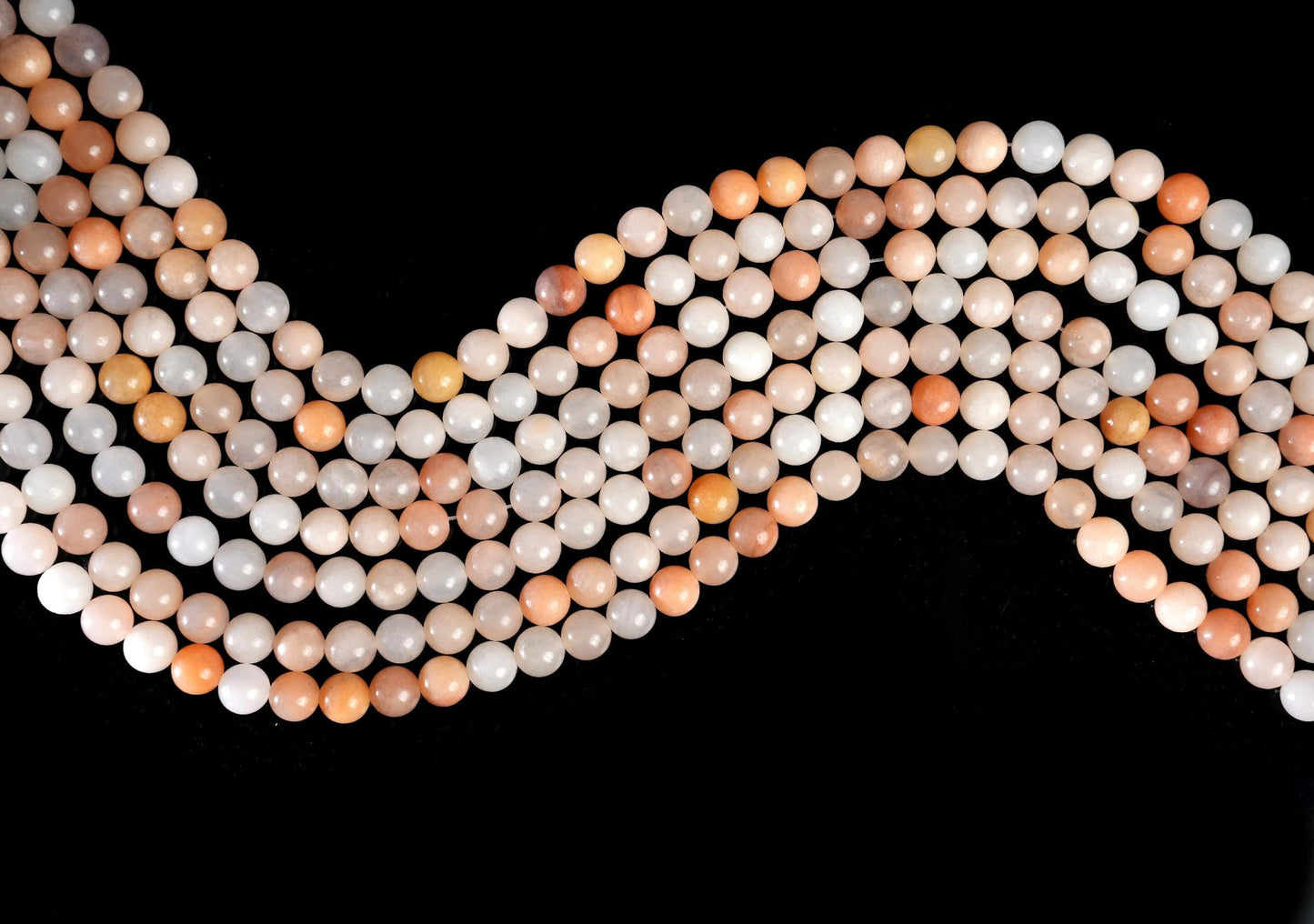 Natural Peach Aventurine Gemstone Round Smooth Beads String 15.5 Inches Long 4/6/8/10 MM for Jewelry Making and Crafting - AS & JG