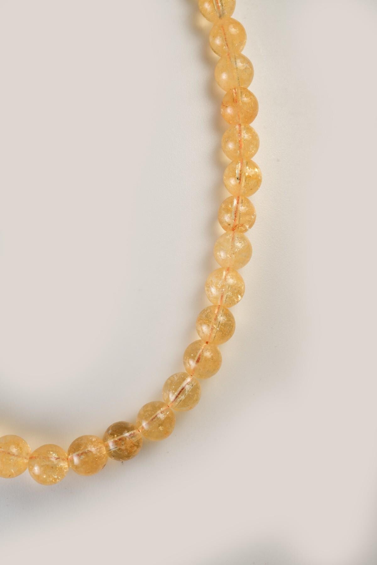 Genuine Yellow Crystal Beads Necklace / Handcrafted Adjustable Mala Necklace / 8 MM Round Smooth Beaded Necklace Jewelry For Her - AS & JG