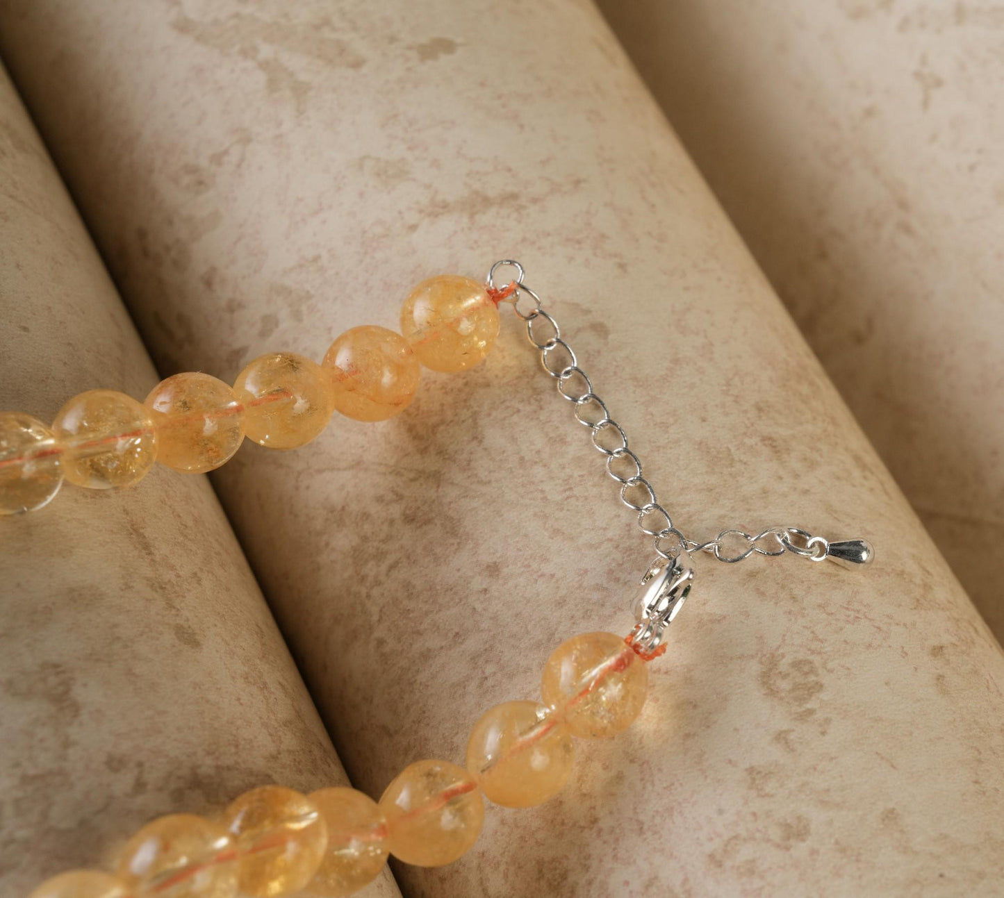 Genuine Yellow Crystal Beads Necklace / Handcrafted Adjustable Mala Necklace / 8 MM Round Smooth Beaded Necklace Jewelry For Her - AS & JG