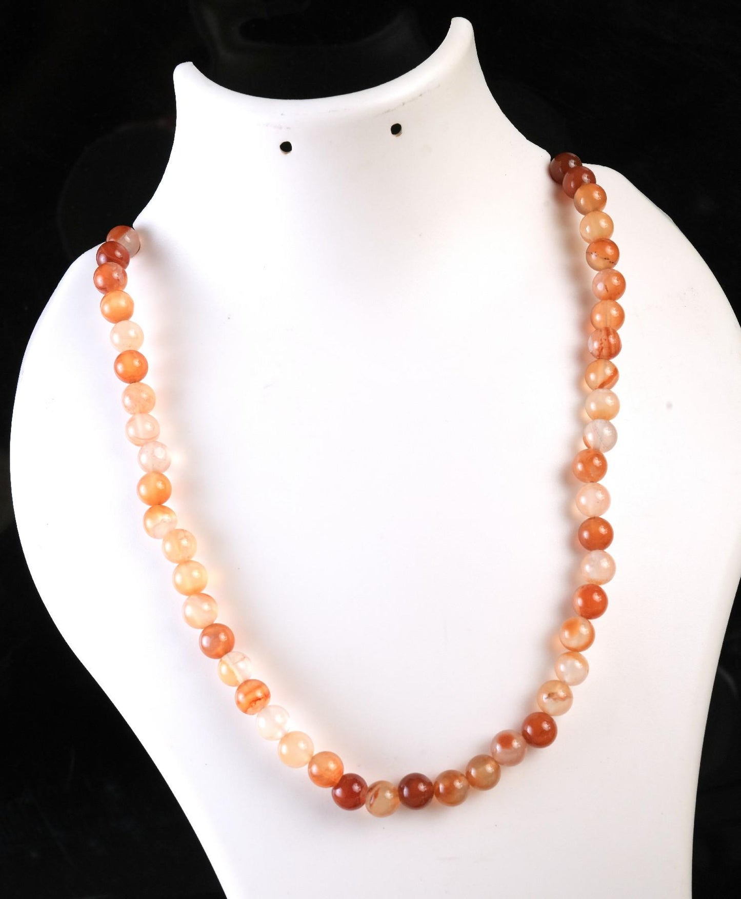 Genuine Carnelian Beads Necklace / Handcrafted Adjustable Mala Necklace / 8 MM Round Smooth Beaded Necklace Jewelry For Her - AS & JG