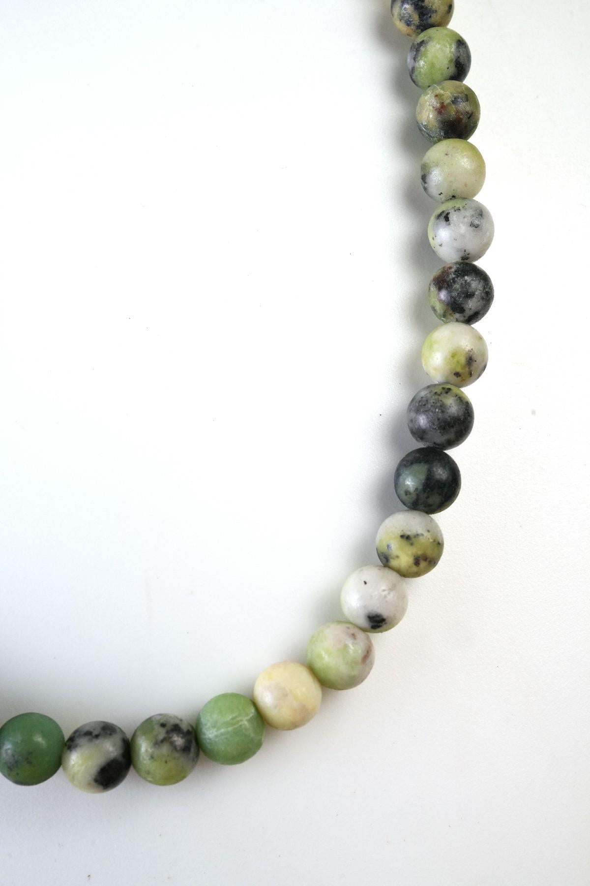 Genuine Chrysoprase Beads Necklace / Handcrafted Adjustable Mala Necklace / 8 MM Round Smooth Beaded Necklace Jewelry For Her - AS & JG
