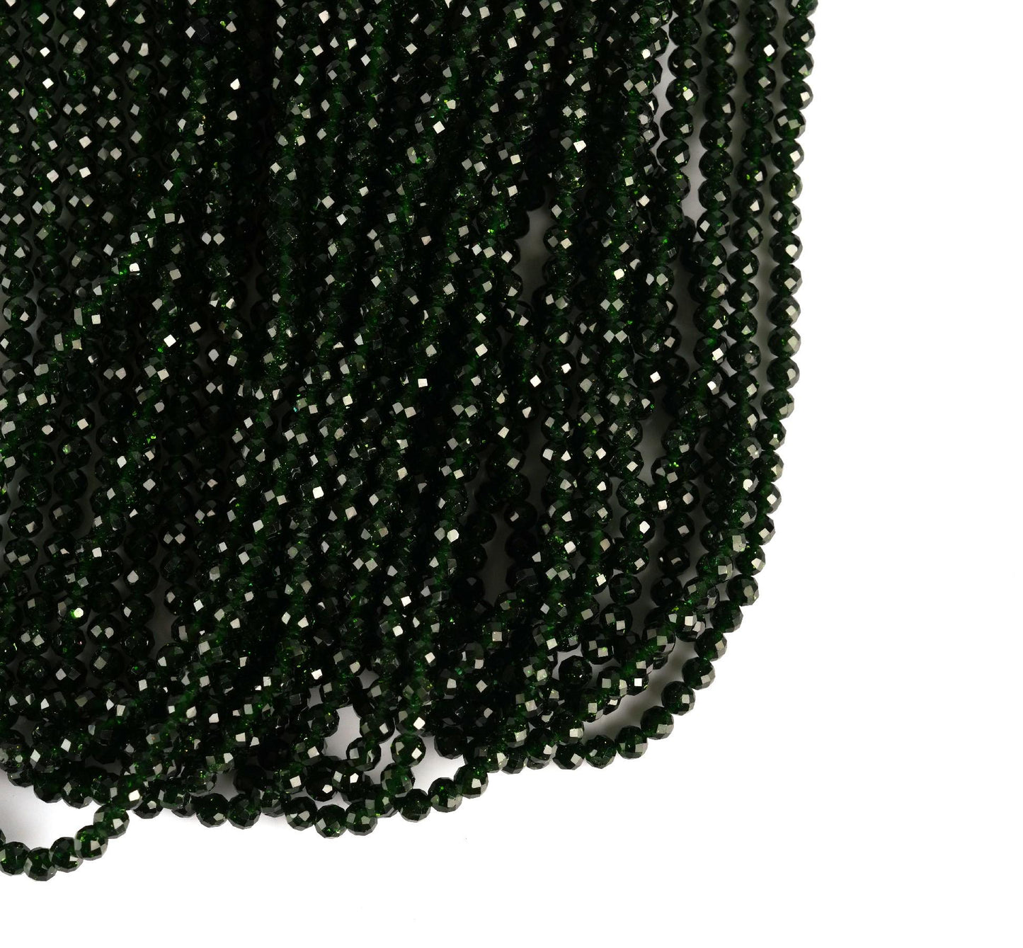 Natural Green Sandstone Gemstone Round Micro Faceted Beads String 15.5 Inches Long 2/3/4/6 MM for Jewelry Making and Crafting - AS & JG