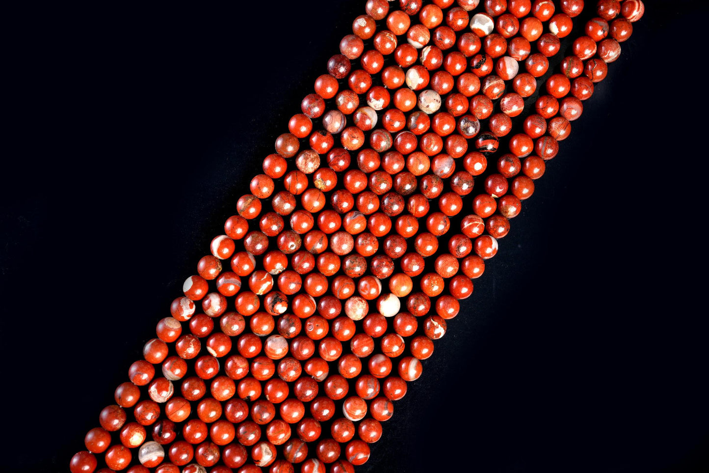 Natural Red Jasper Gemstone Round Smooth Beads String 15.5 Inches Long 4/6/8/10 MM for Jewelry Making and Crafting - AS & JG
