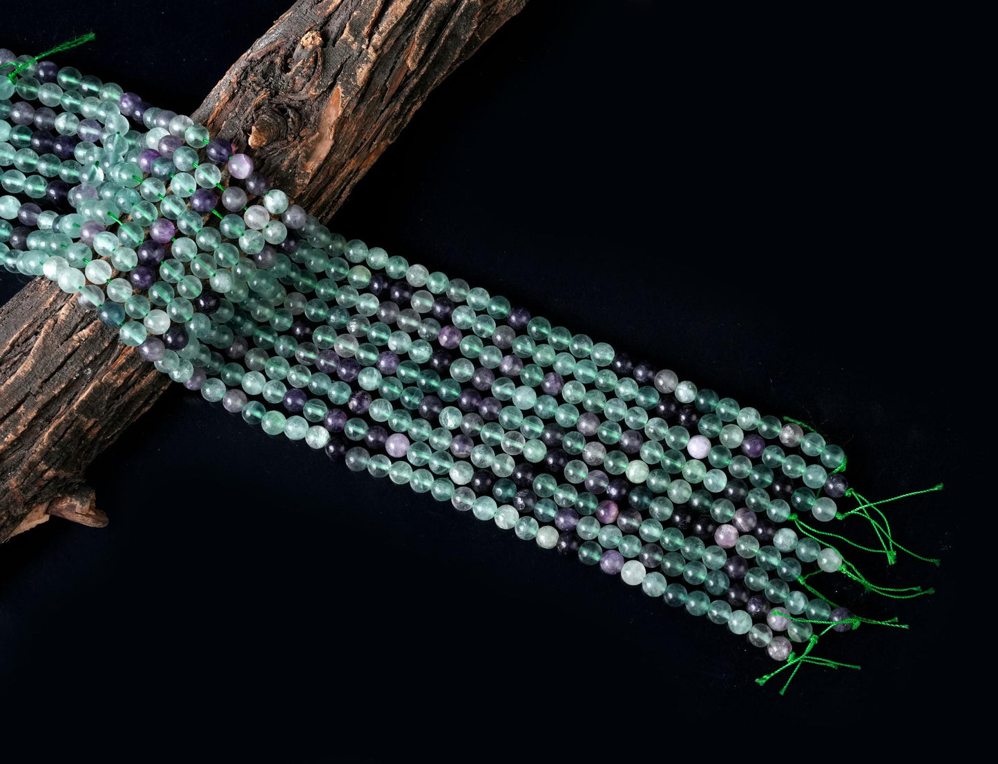 Natural Multi Fluorite Gemstone Round Smooth Beads String 15.5 Inches Long 4/6/8/10 MM for Jewelry Making and Crafting - AS & JG