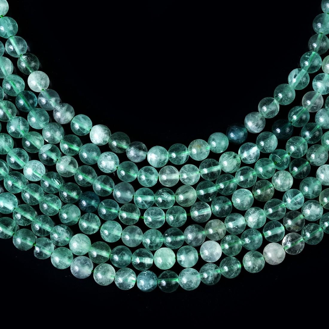 Natural Green Fluorite Gemstone Round Smooth Beads String 15.5 Inches Long 4/6/8/10 MM for Jewelry Making and Crafting - AS & JG
