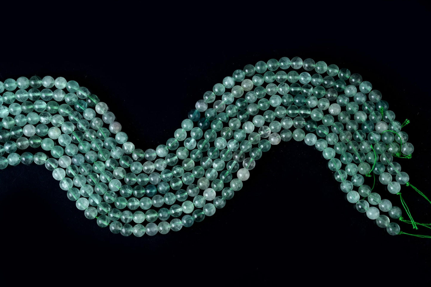 Natural Green Fluorite Gemstone Round Smooth Beads String 15.5 Inches Long 4/6/8/10 MM for Jewelry Making and Crafting - AS & JG