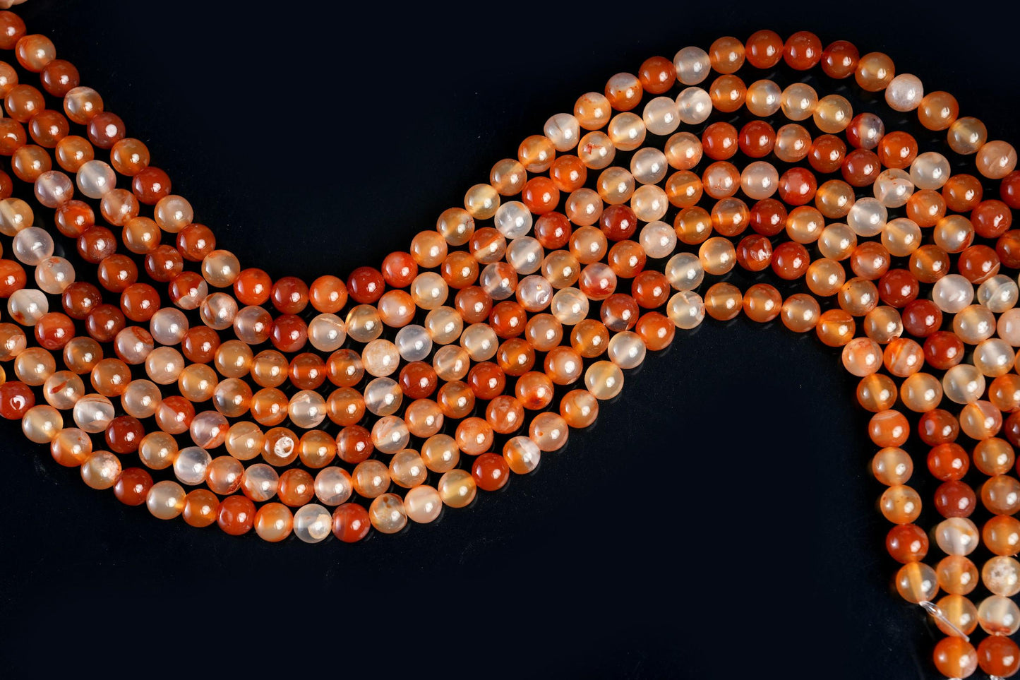 Natural Carnelian Gemstone Round Smooth Beads String 15.5 Inches Long 4/6/8/10 MM for Jewelry Making and Crafting - AS & JG