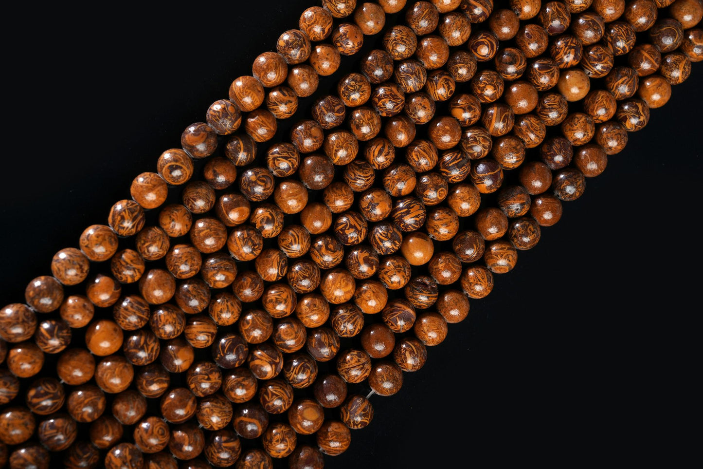 Natural Mariam Jasper Gemstone Round Smooth Beads String 15.5 Inches Long 4/6/8/10 MM for Jewelry Making and Crafting - AS & JG