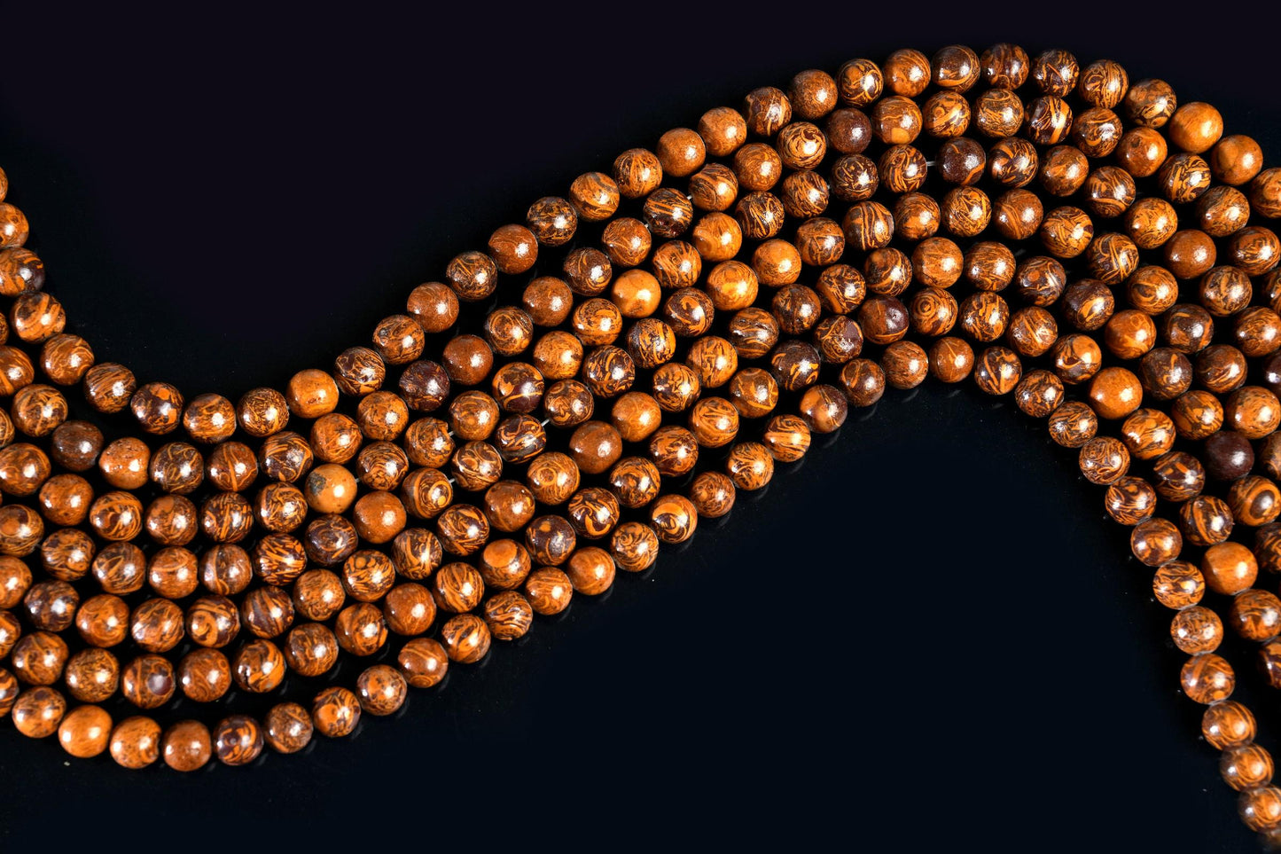 Natural Mariam Jasper Gemstone Round Smooth Beads String 15.5 Inches Long 4/6/8/10 MM for Jewelry Making and Crafting - AS & JG