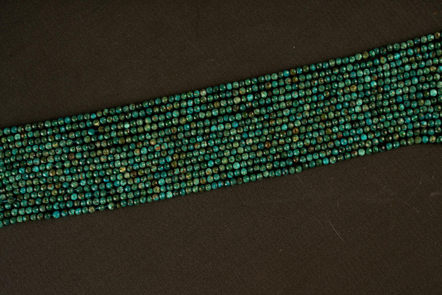 Natural Chrysocolla Gemstone Round Micro Faceted Beads String 15.5 Inches Long 2/3/4/6 MM for Jewelry Making and Crafting - AS & JG
