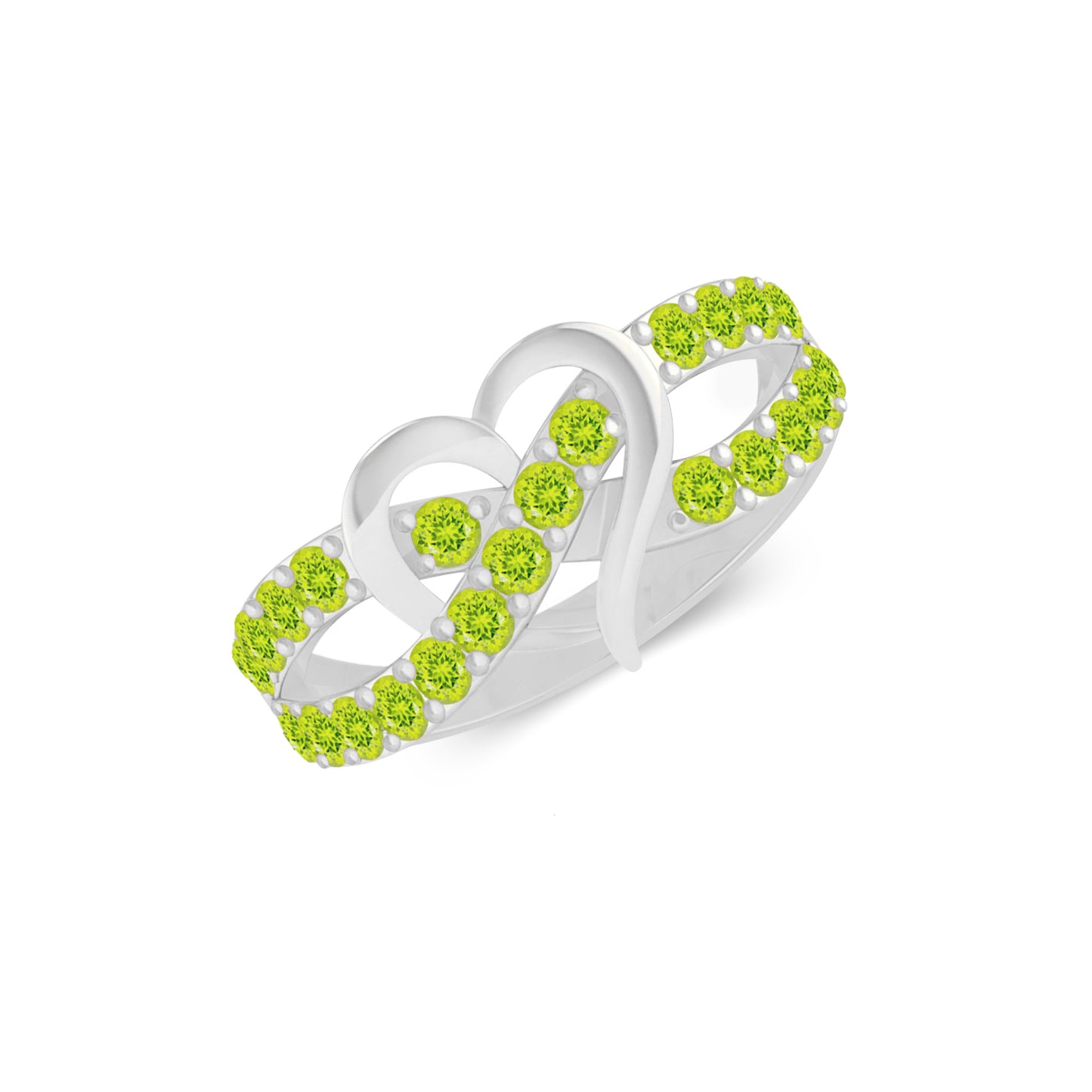 Heart Infinity Ring | Sterling Silver Birthstone Ring | Genuine Gemstone & Diamond Studded Ring | Personalized Promise Ring | Gift for Her