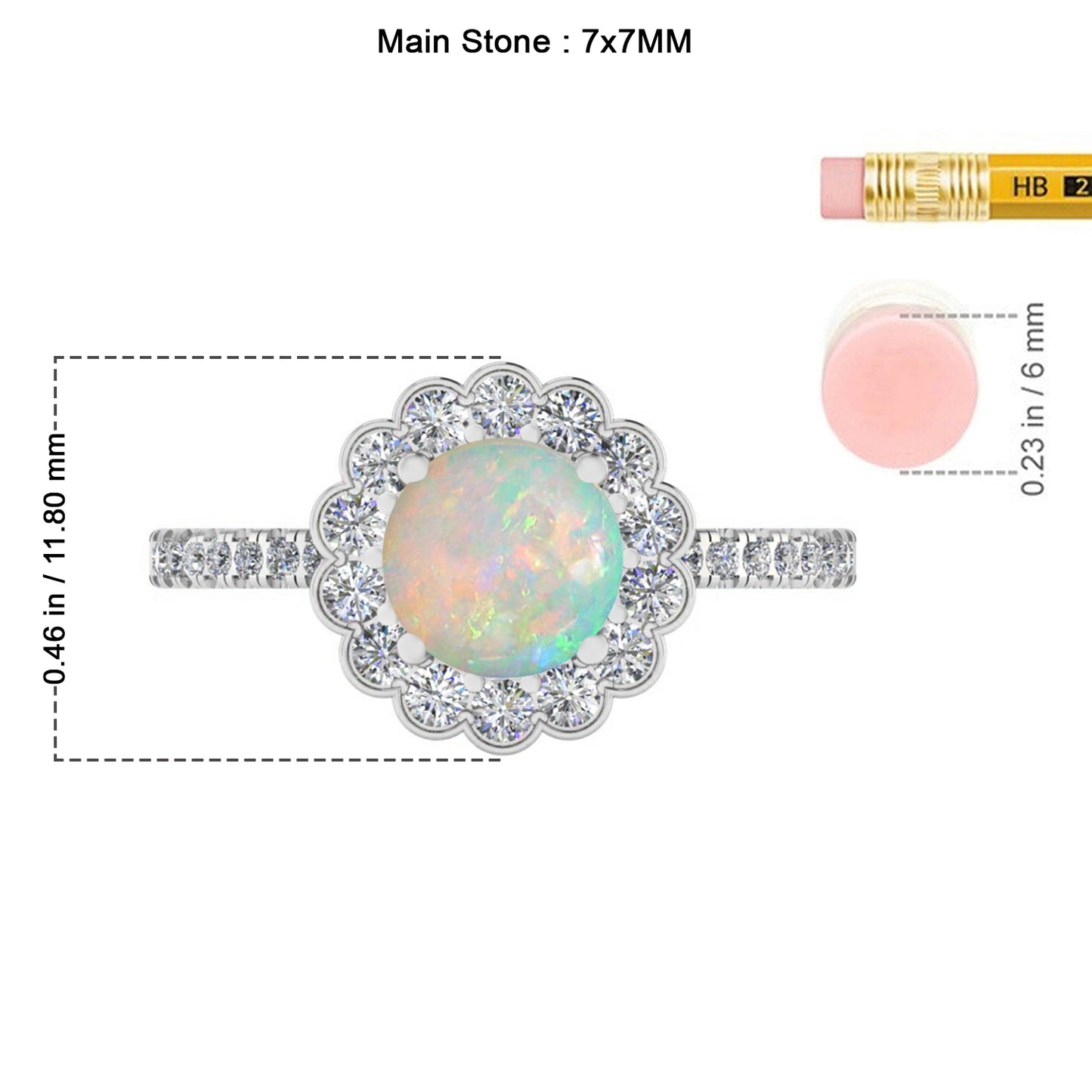 Floral Halo Ring | Sterling Silver Birthstone Ring | Genuine Gemstone & Diamond Studded Ring | Personalized Promise Ring | Gift for Her