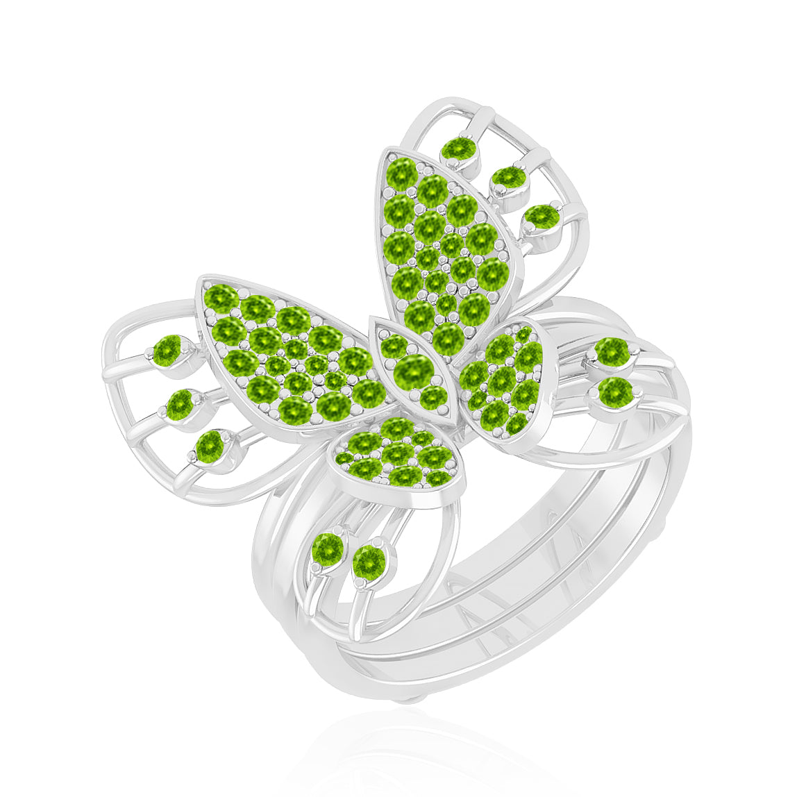 Butterfly Ring | Sterling Silver Birthstone Ring | Genuine Gemstone Ring | Personalized Promise Ring | Gift for Her