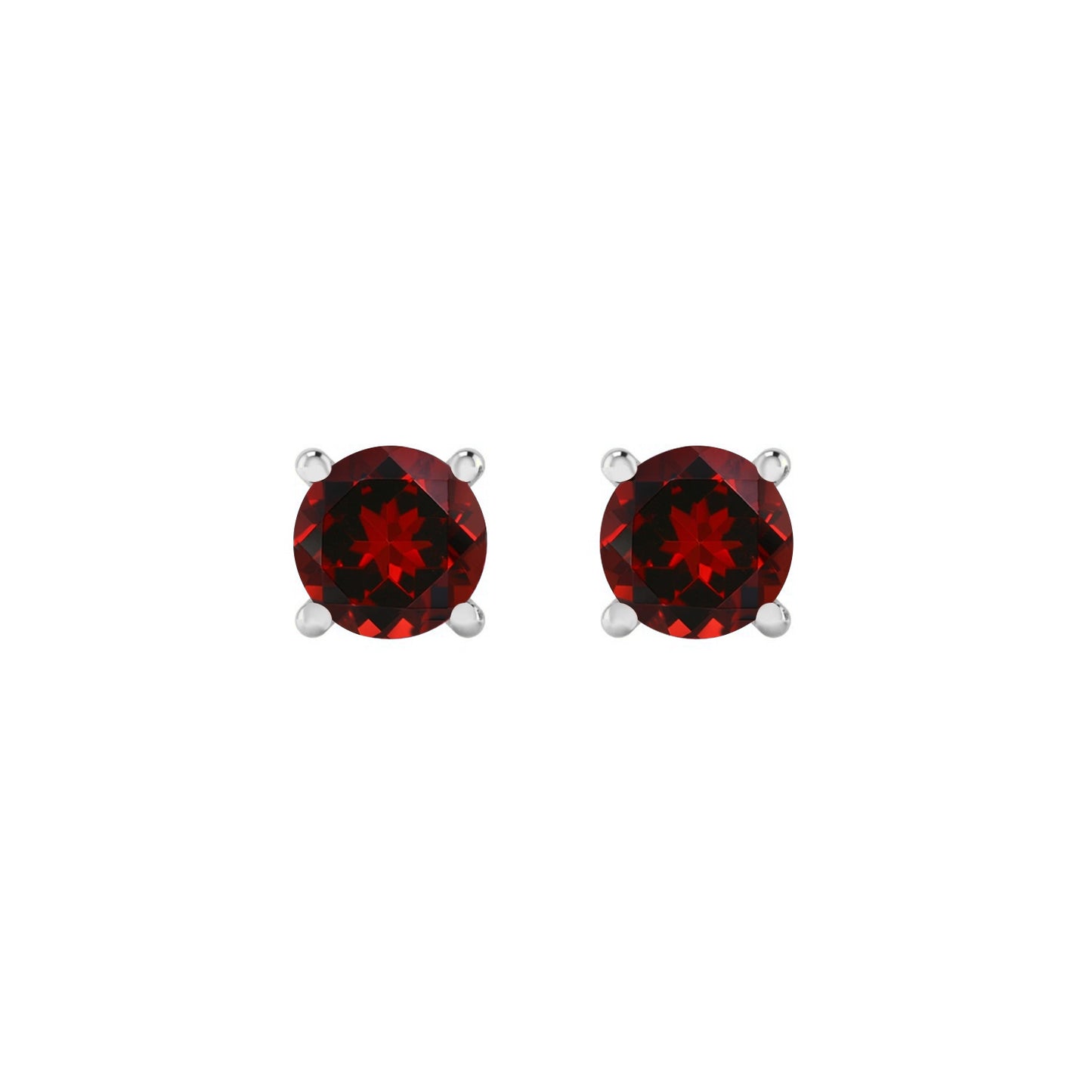 925 Sterling Silver Birthstone Stud Earrings | Diamond Accent Gemstone Earrings | 15 Birthstone Options | Gift for Women