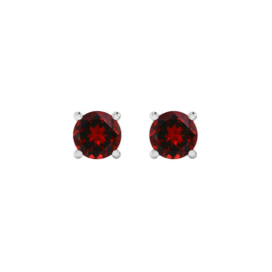 925 Sterling Silver Birthstone Stud Earrings | Diamond Accent Gemstone Earrings | 15 Birthstone Options | Gift for Women
