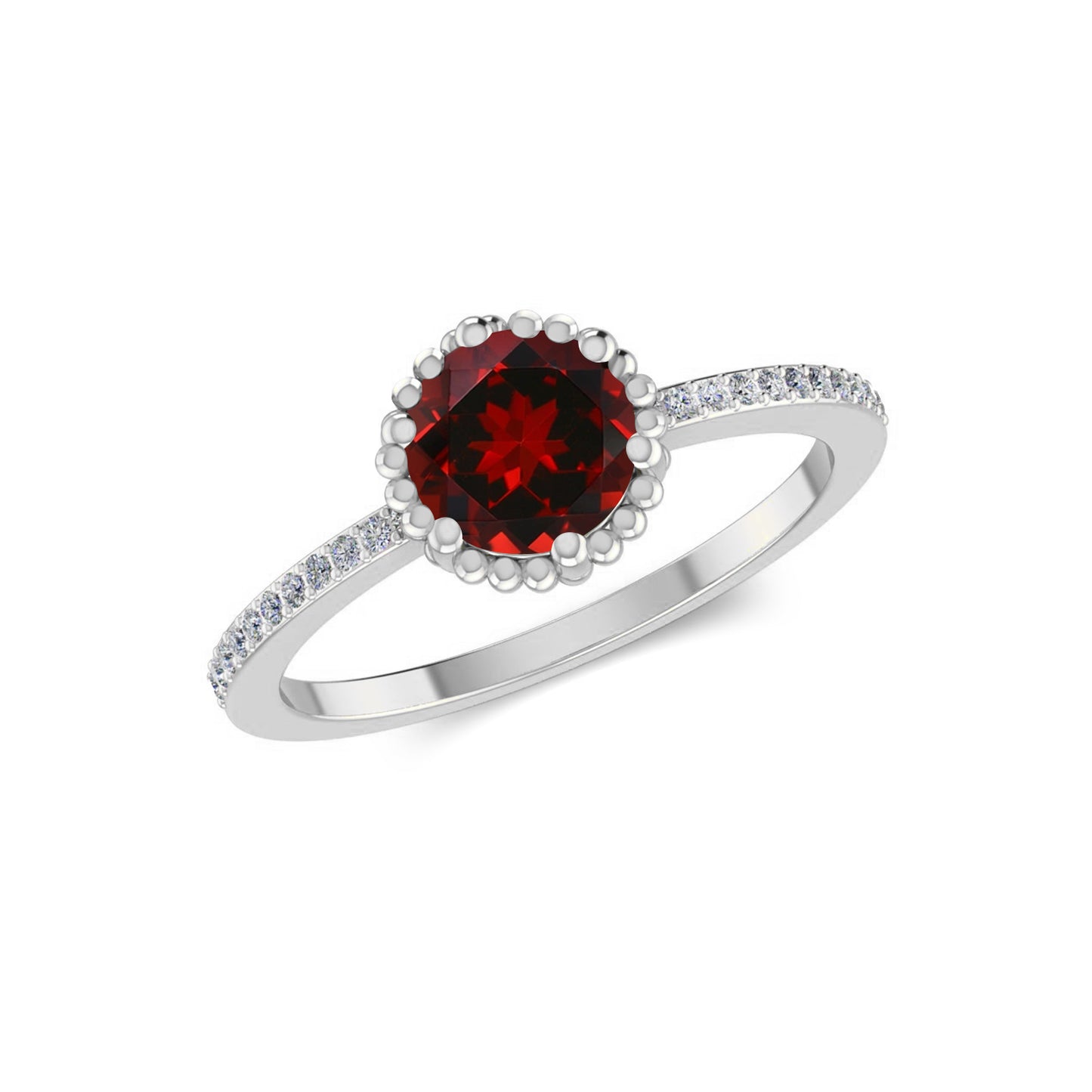 Bezel Halo Solitaire Ring | Sterling Silver Birthstone Ring | Genuine Gemstone & Diamond Studded Ring | Personalized Promise Ring | Gift for Her
