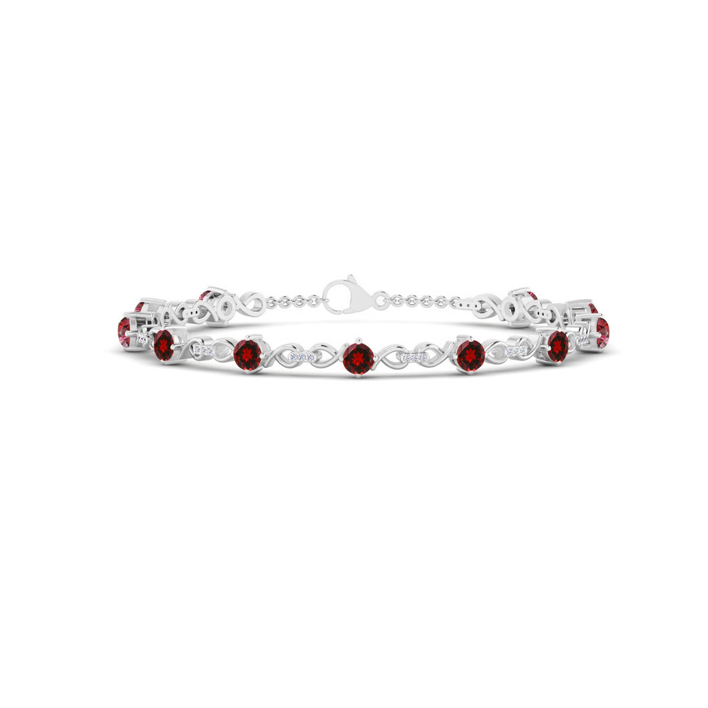 Infinity Tennis Bracelet | Sterling Silver Birthstone Bracelet | Adjustable Chain | 15 Gemstone Choices | Personalized Gemstone Bracelet