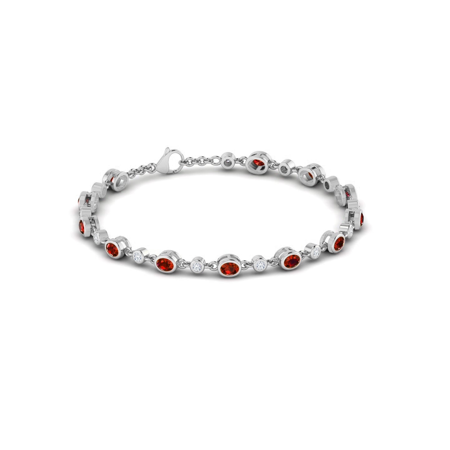 Bezel Set Tennis Bracelet | Sterling Silver Birthstone Bracelet | Adjustable Chain | 15 Gemstone Choices | Personalized Gemstone Bracelet