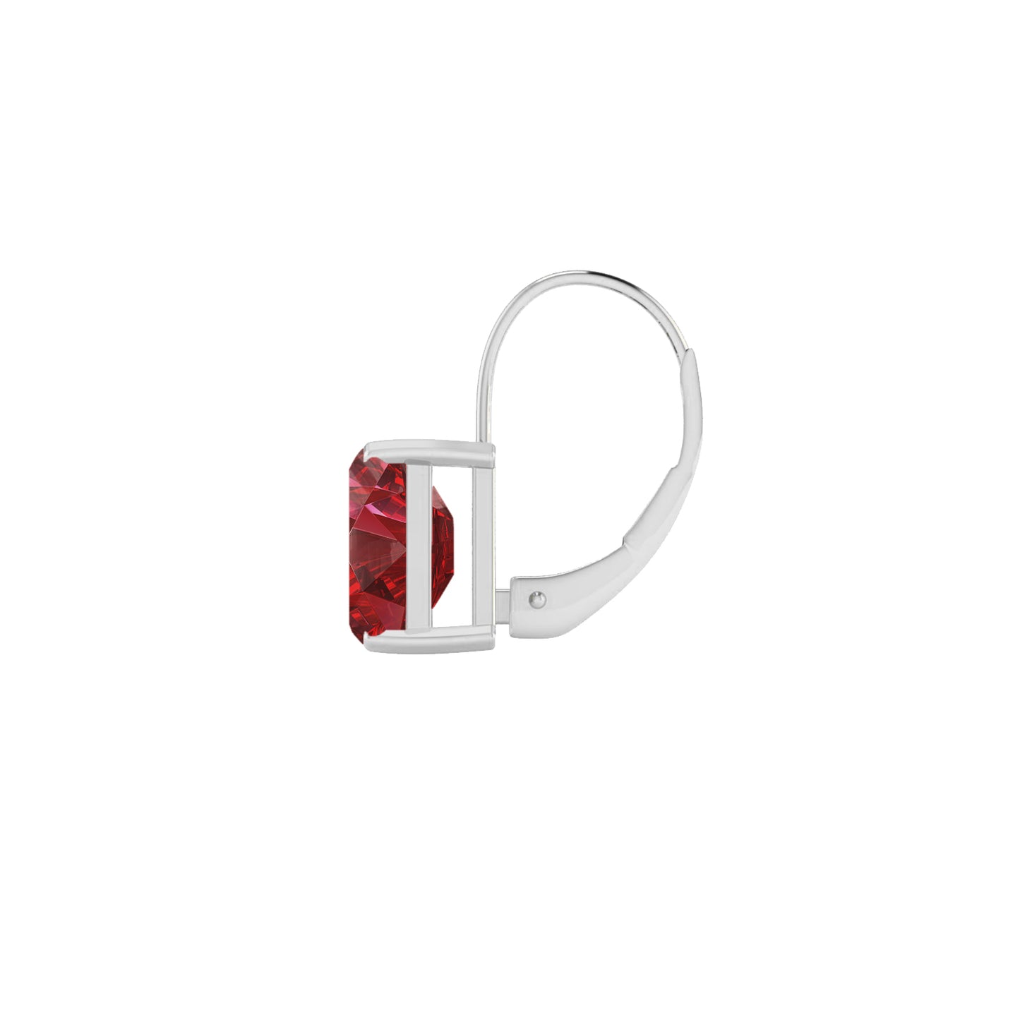 Emerald Cut Lever back Earrings | 925 Sterling Silver Birthstone Stud Earrings | Diamond Accent Gemstone Earrings | 15 Birthstone Options | Gift for Women