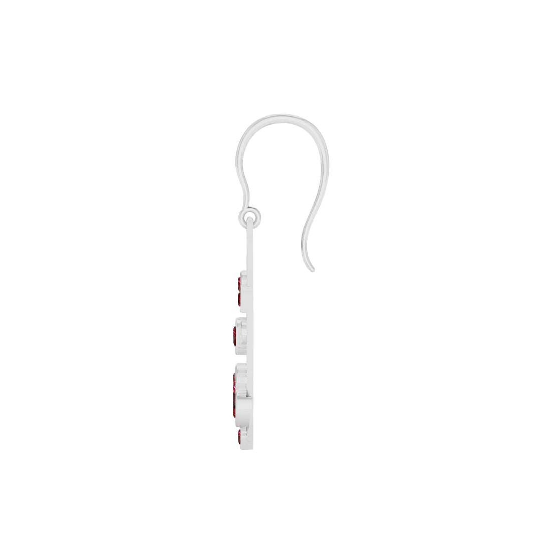 Open Circle Drop Earrings | 925 Sterling Silver Birthstone Stud Earrings | Diamond Accent Gemstone Earrings | 15 Birthstone Options | Gift for Women