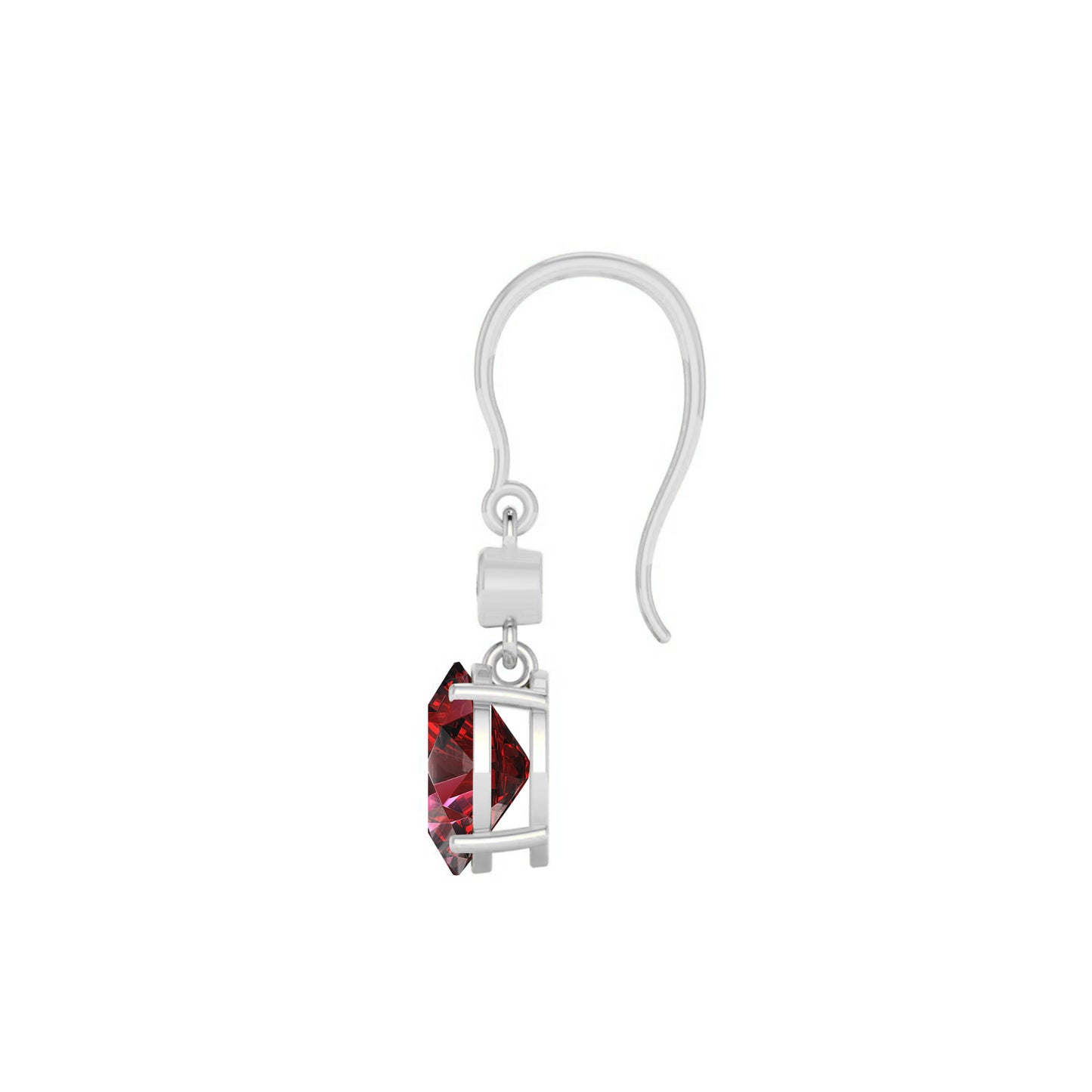 French Hook Drop Earrings | 925 Sterling Silver Birthstone Stud Earrings | Diamond Accent Gemstone Earrings | 15 Birthstone Options | Gift for Women