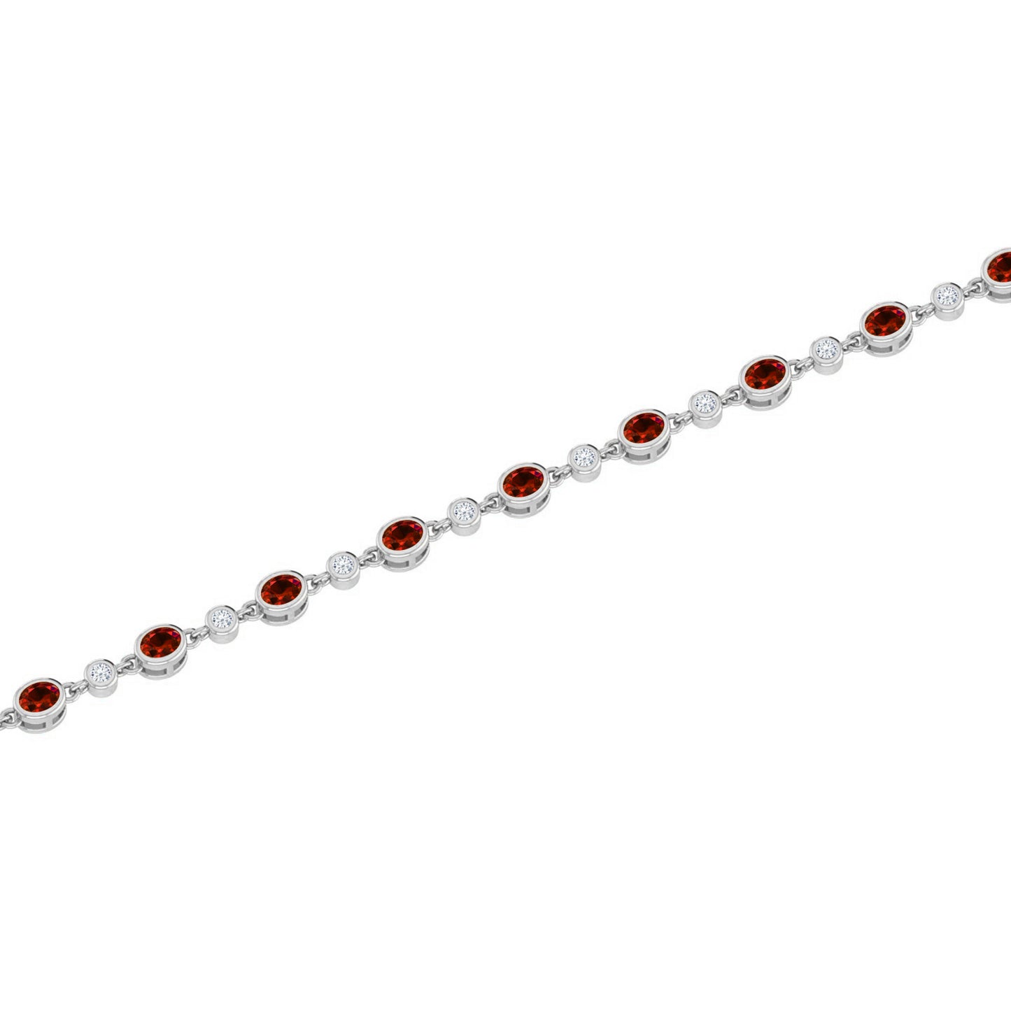 Bezel Set Tennis Bracelet | Sterling Silver Birthstone Bracelet | Adjustable Chain | 15 Gemstone Choices | Personalized Gemstone Bracelet