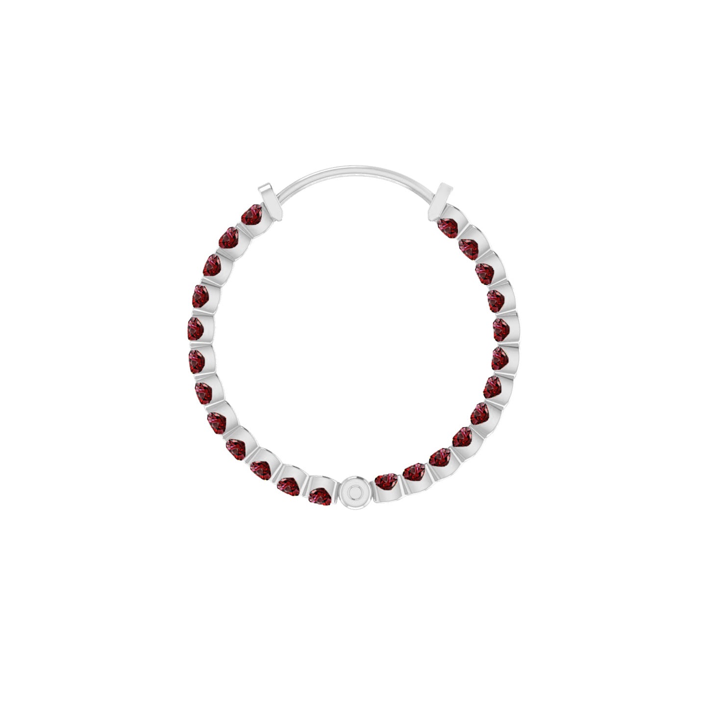 Inside-Out Hoop Earrings | 925 Sterling Silver Birthstone Stud Earrings | Diamond Accent Gemstone Earrings | 15 Birthstone Options | Gift for Women