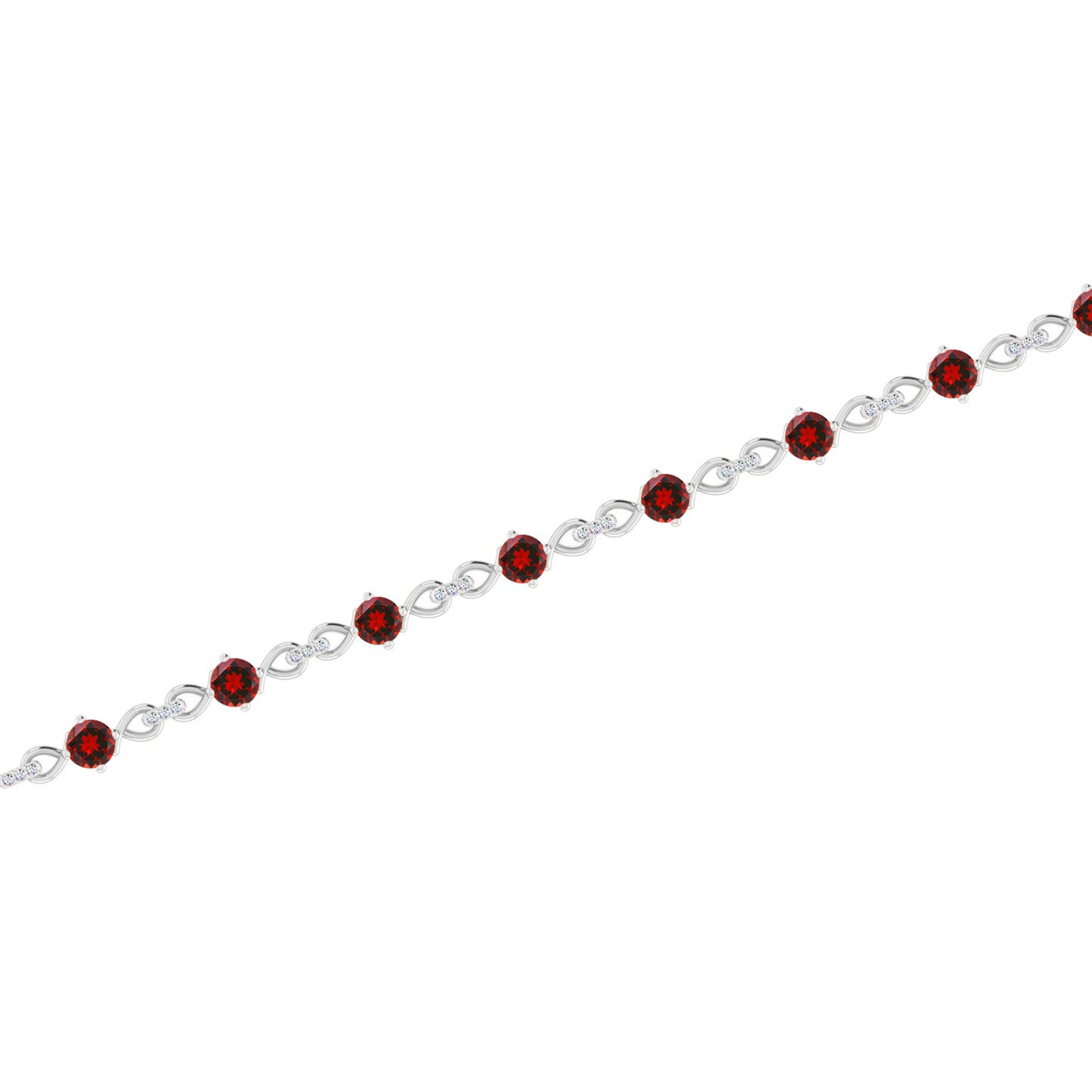 Infinity Tennis Bracelet | Sterling Silver Birthstone Bracelet | Adjustable Chain | 15 Gemstone Choices | Personalized Gemstone Bracelet
