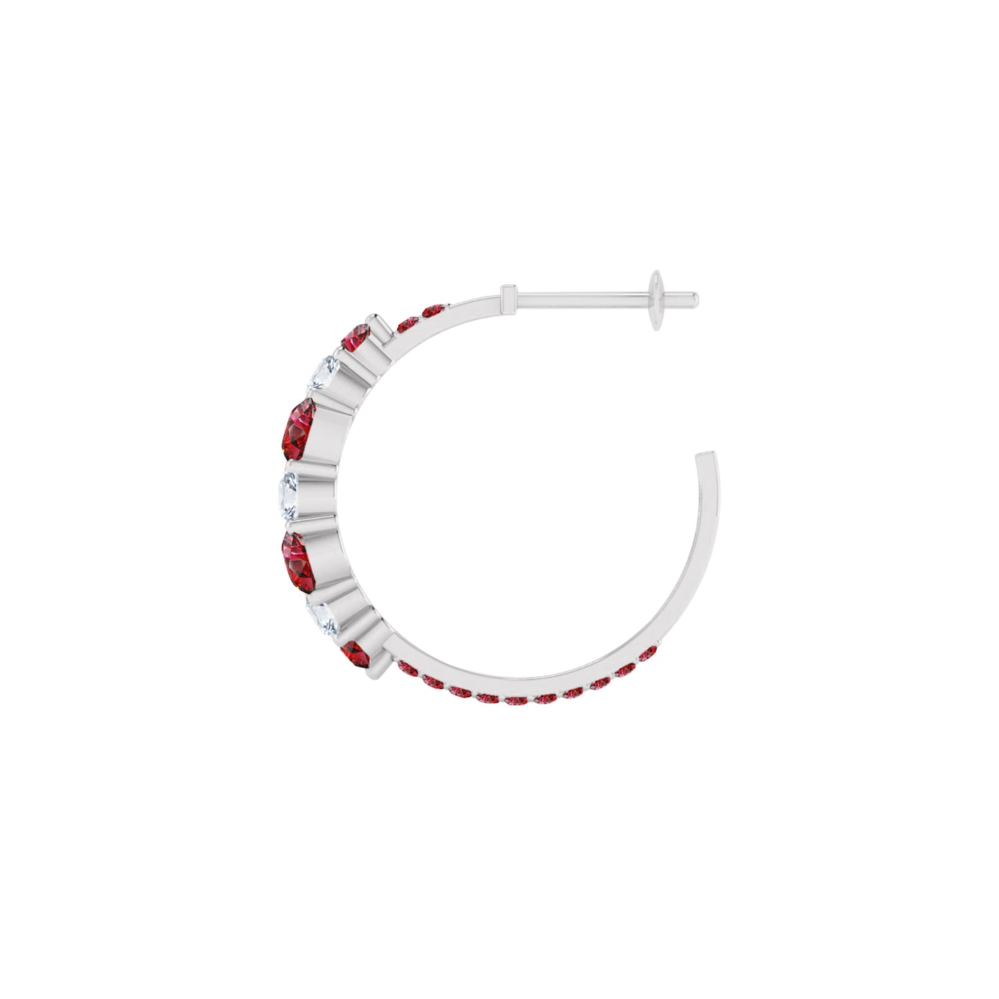 Gemstone Cluster Huggie Hoop Earrings | 925 Sterling Silver Birthstone Stud Earrings | Diamond Accent Gemstone Earrings | 15 Birthstone Options | Gift for Women