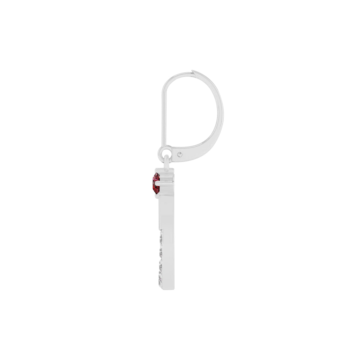 Open Circle Lever back Drop Earrings | 925 Sterling Silver Birthstone Stud Earrings | Diamond Accent Gemstone Earrings | 15 Birthstone Options | Gift for Women